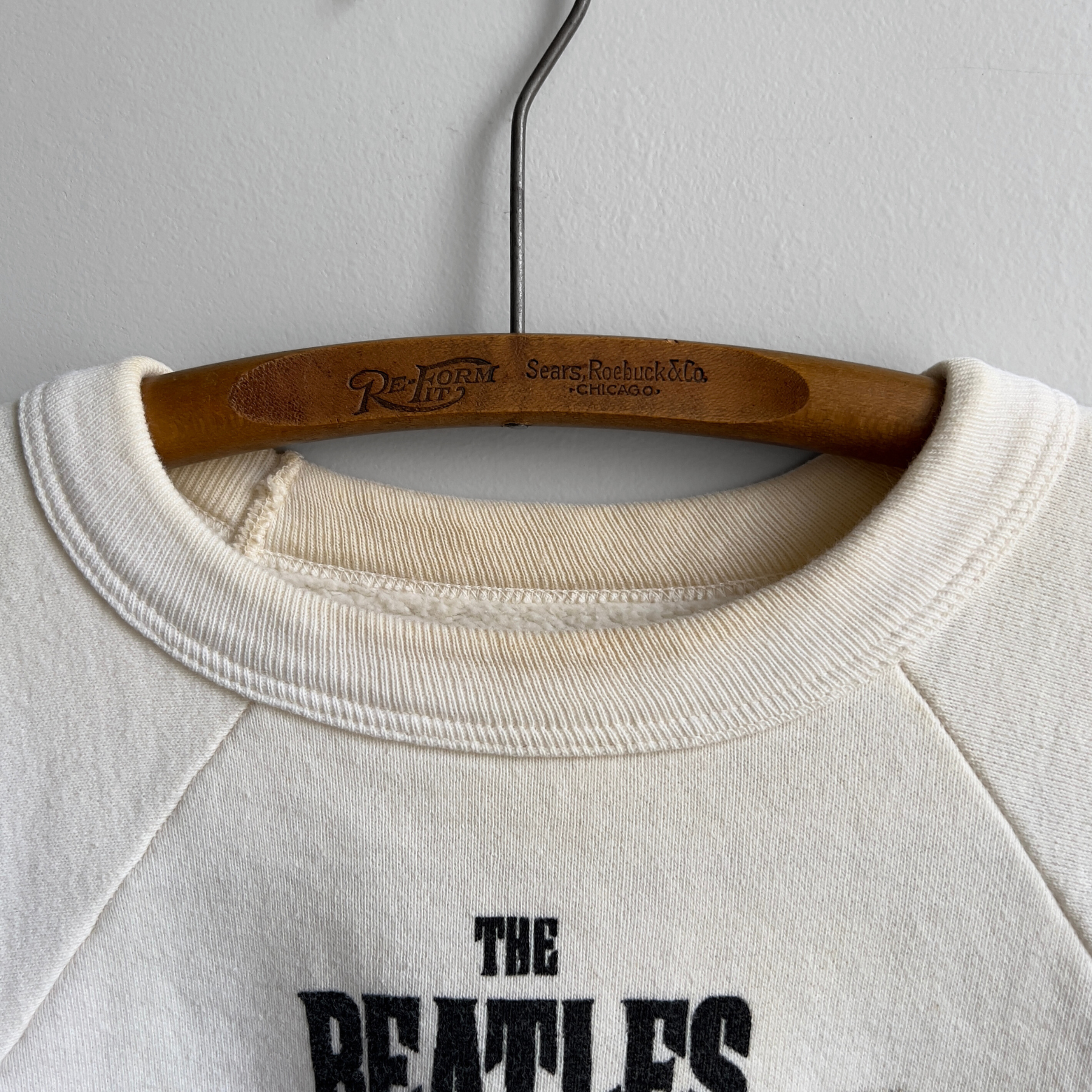 Vintage 1963 The Beatles Band Nems Enterprises White Graphic Sweatshirt  - Shop ThreadCount Vintage Co.