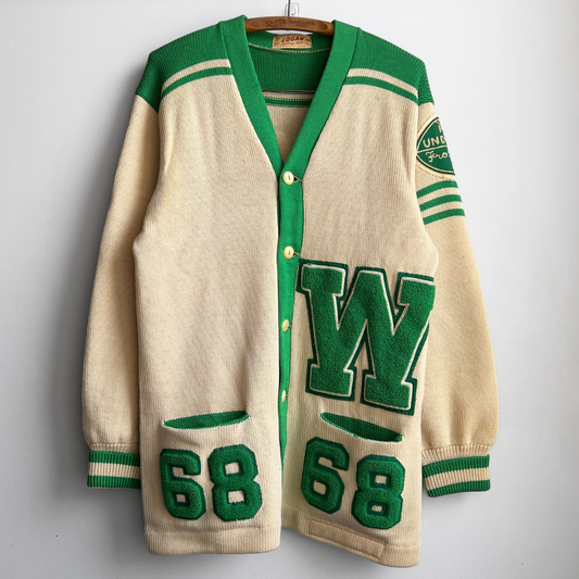 Vintage 1960s Walthers Lutheran High School Varsity Football Letterman Cardigan  - Shop ThreadCount Vintage Co.