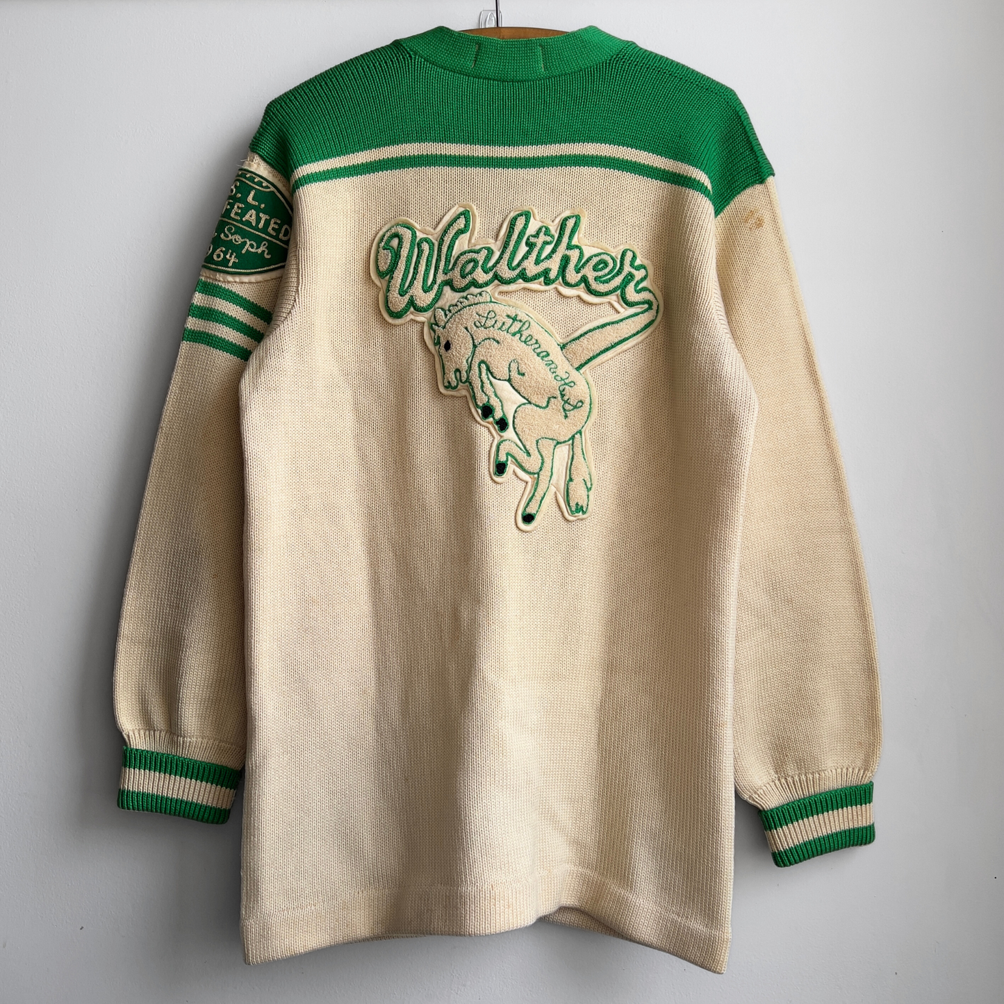 Vintage 1960s Walthers Lutheran High School Varsity Football Letterman Cardigan  - Shop ThreadCount Vintage Co.