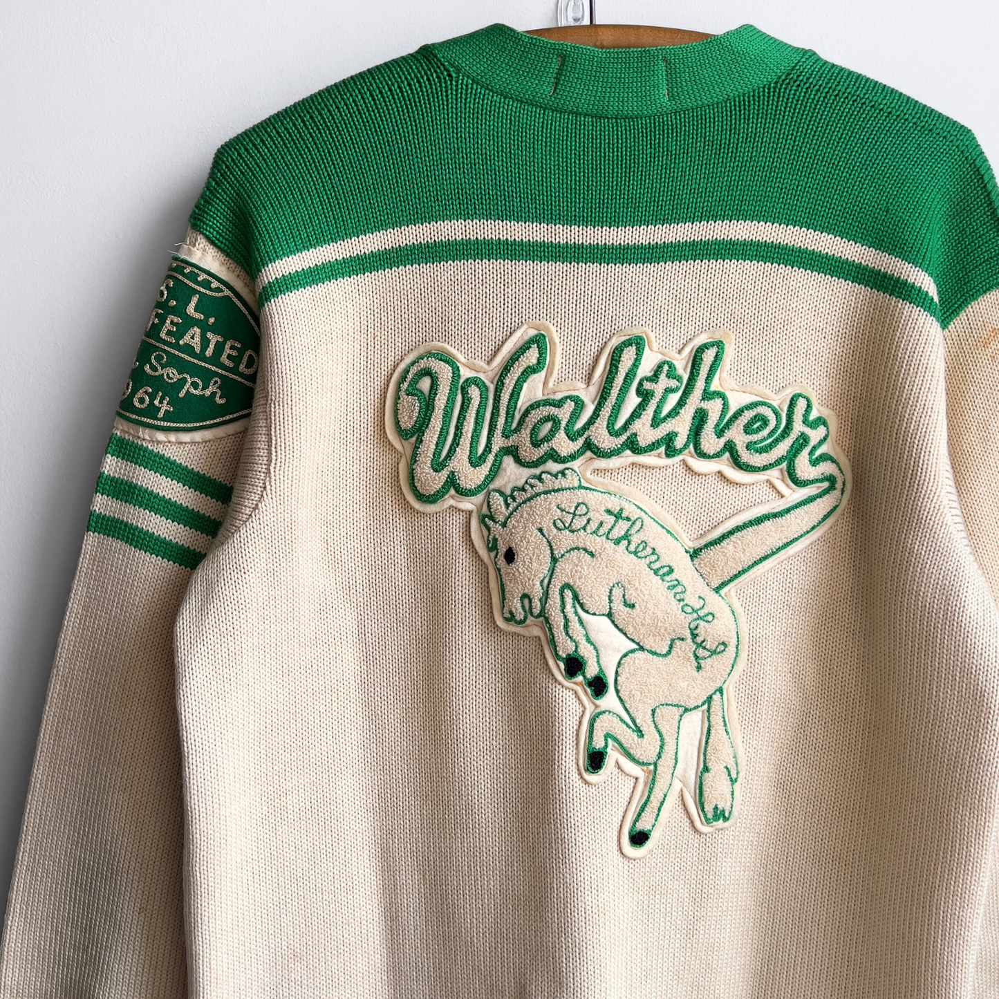 Vintage 1960s Walthers Lutheran High School Varsity Football Letterman Cardigan  - Shop ThreadCount Vintage Co.