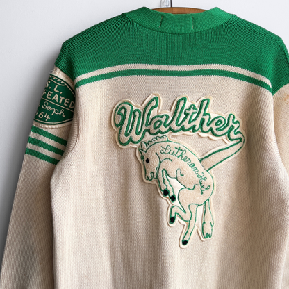 1960s Walthers Lutheran High School Varsity Football Letterman Cardigan  - Shop ThreadCount Vintage Co.