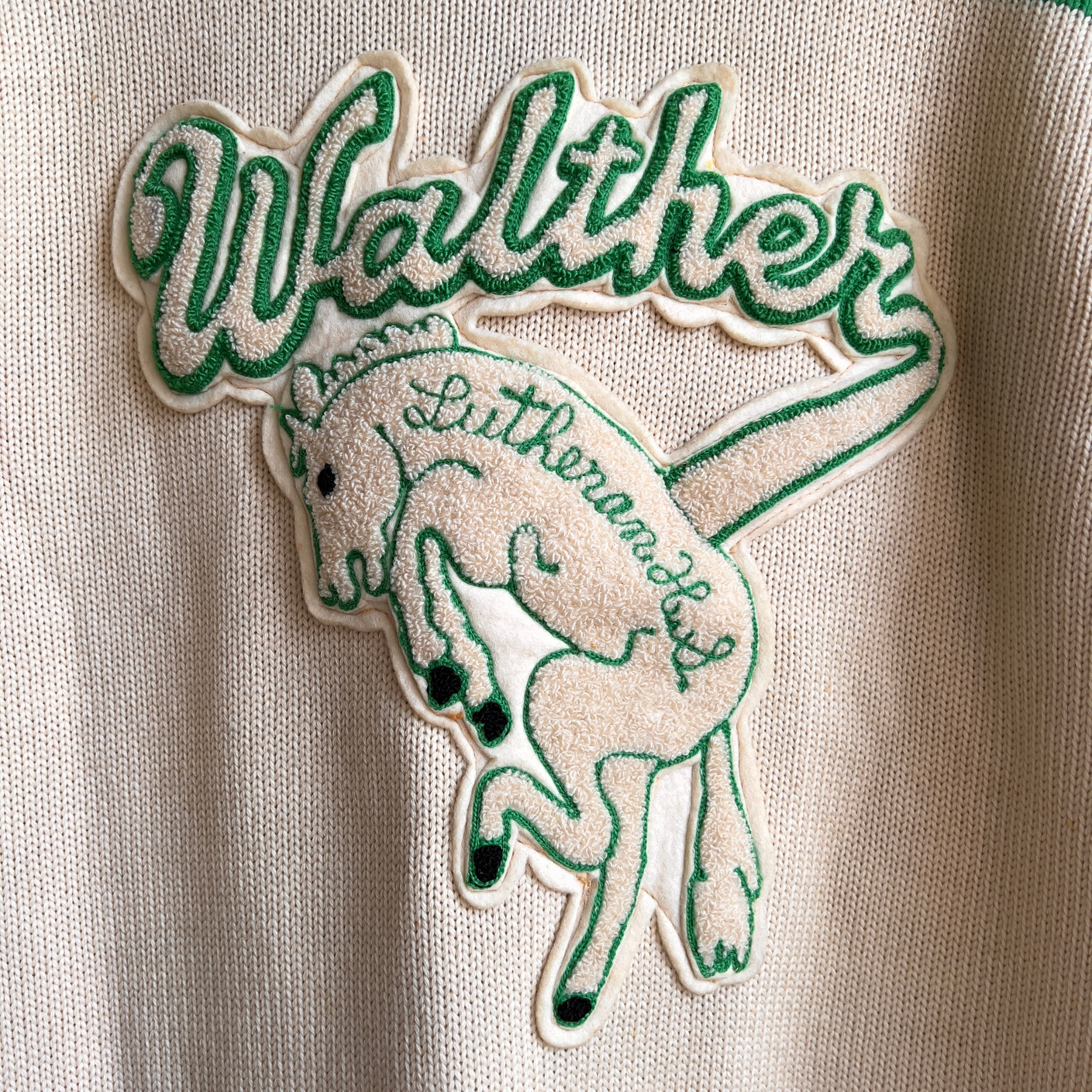 Vintage 1960s Walthers Lutheran High School Varsity Football Letterman Cardigan  - Shop ThreadCount Vintage Co.