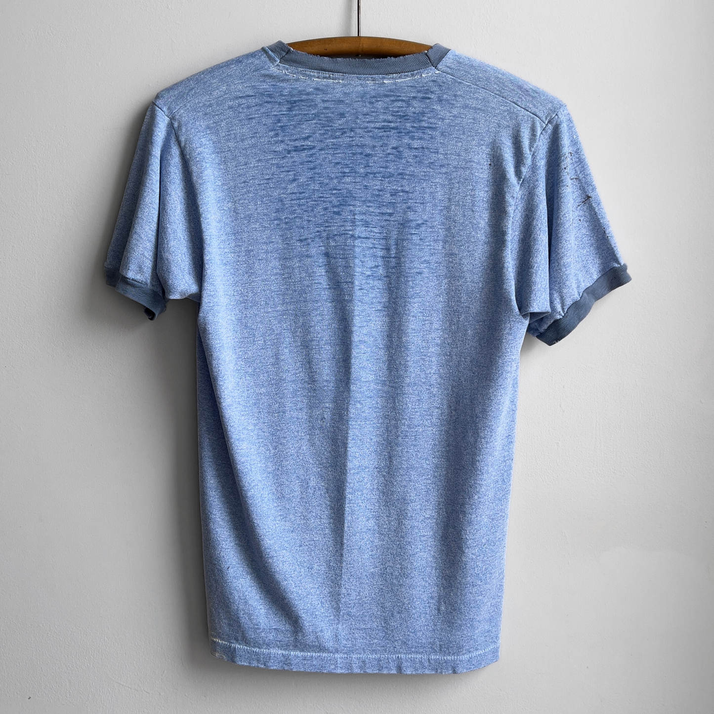 Vintage 1970s Faded Blue Threadbare Concrete Mixers Ringer Tee  - Shop ThreadCount Vintage Co.