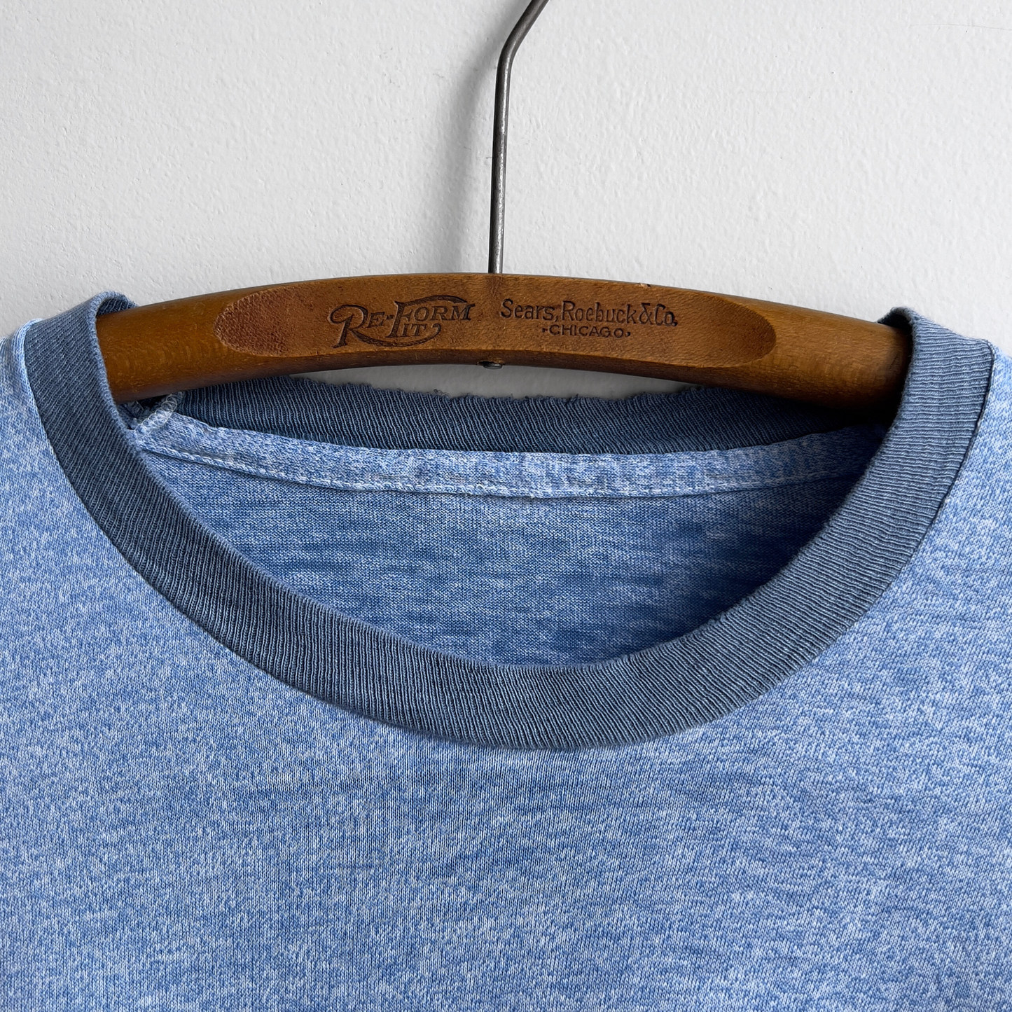 Vintage 1970s Faded Blue Threadbare Concrete Mixers Ringer Tee  - Shop ThreadCount Vintage Co.