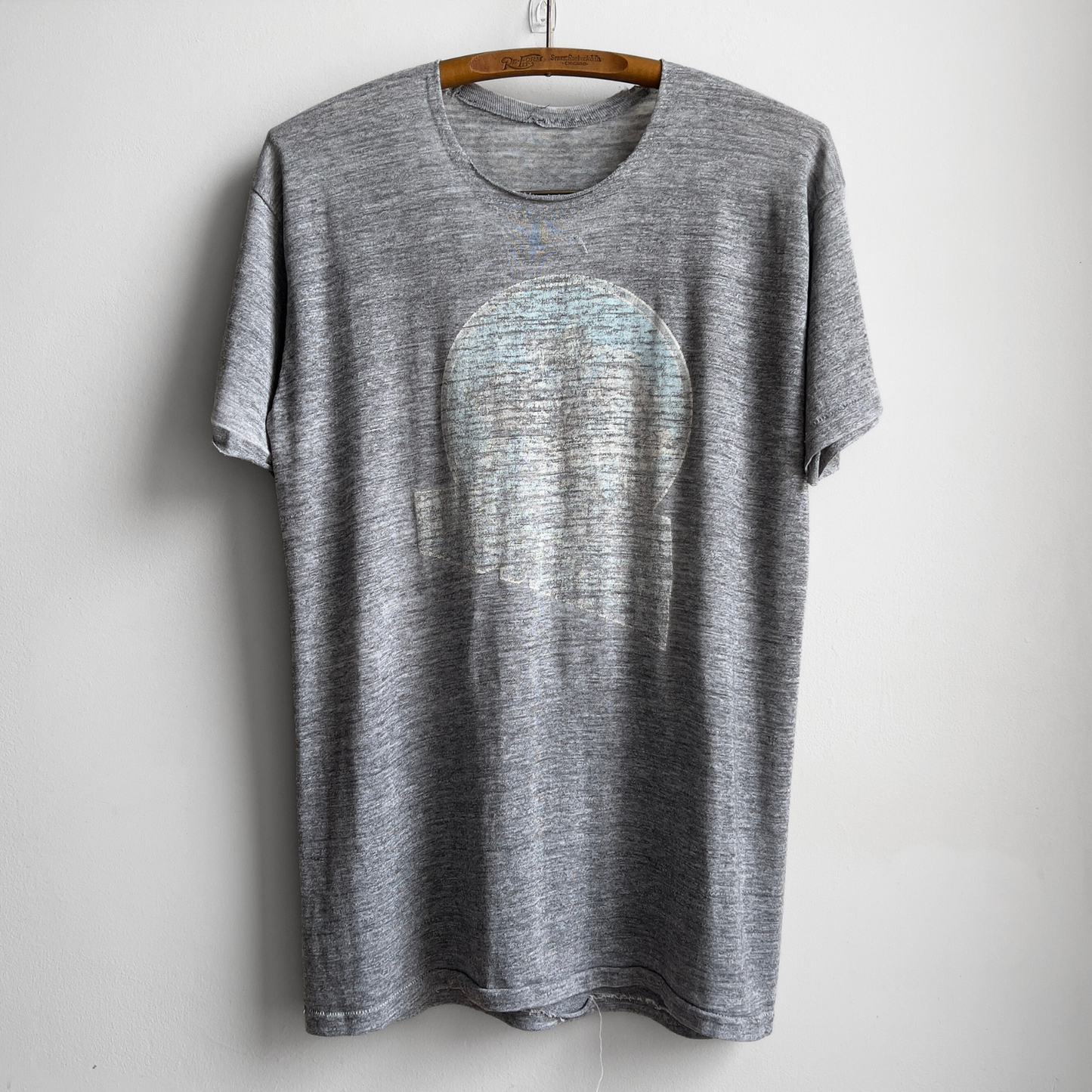 Vintage 1970s Faded Grey Threadbare Graphic Tee  - Shop ThreadCount Vintage Co.