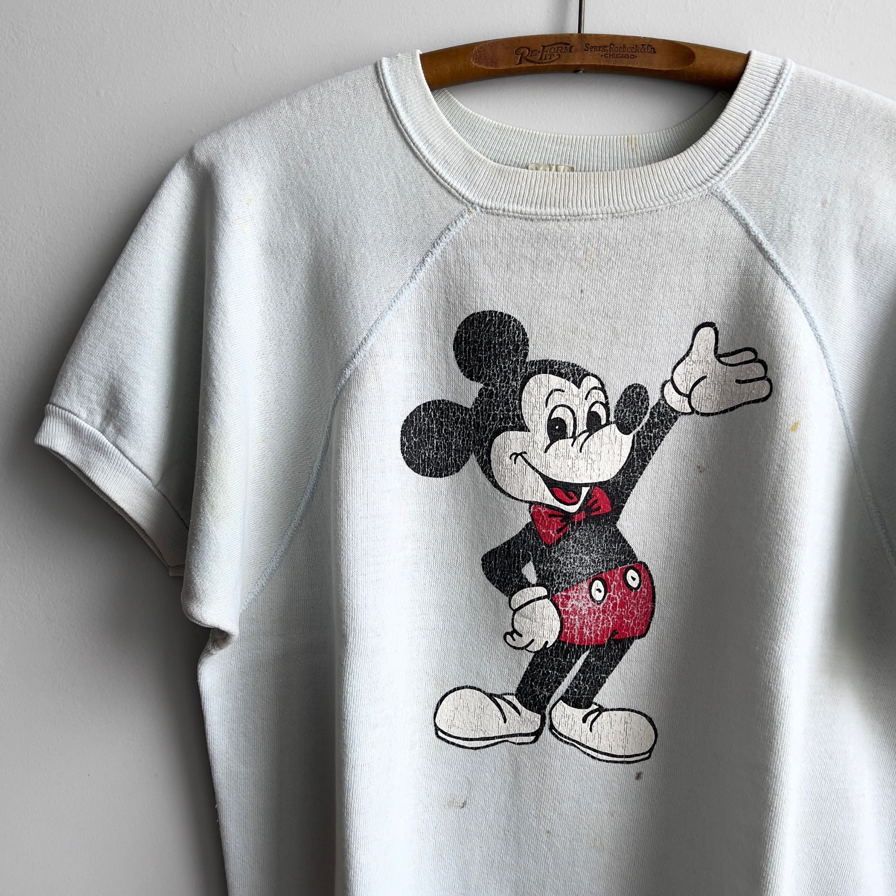 Vintage 1970s Mickey Mouse Construction Co Light Blue Sweatshirt  - Shop ThreadCount Vintage Co.