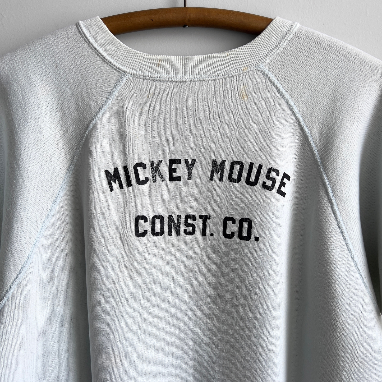 Vintage 1970s Mickey Mouse Construction Co Light Blue Sweatshirt  - Shop ThreadCount Vintage Co.