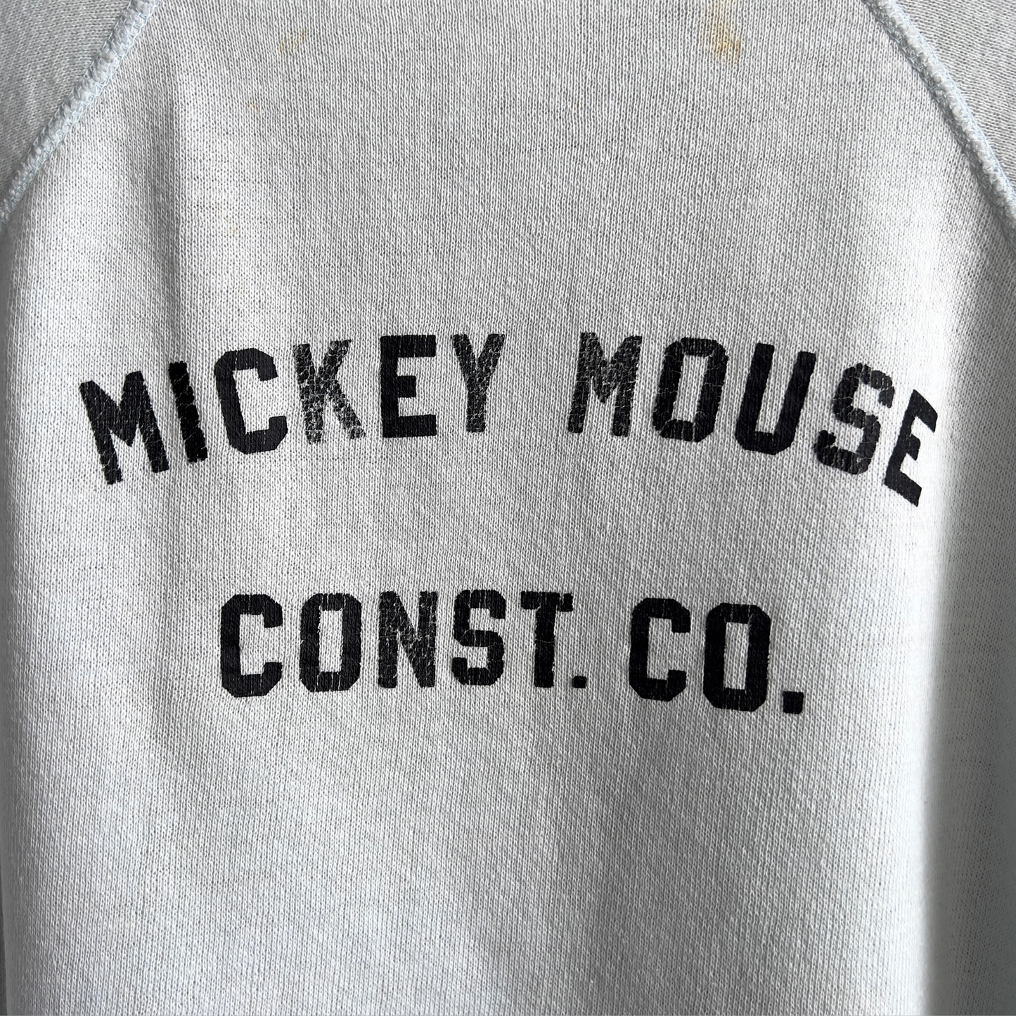 Vintage 1970s Mickey Mouse Construction Co Light Blue Sweatshirt  - Shop ThreadCount Vintage Co.