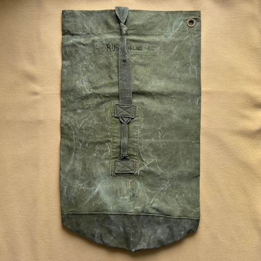 Vintage 1940s U.S. Military Olive Green Canvas Drab Duffle Bag  - Shop ThreadCount Vintage Co.