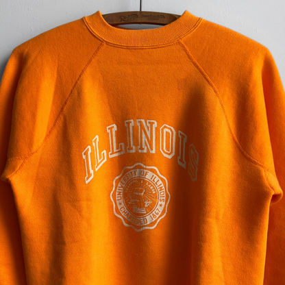 1960s University of Illinois Orange Cotton Sweatshirt  - Shop ThreadCount Vintage Co.