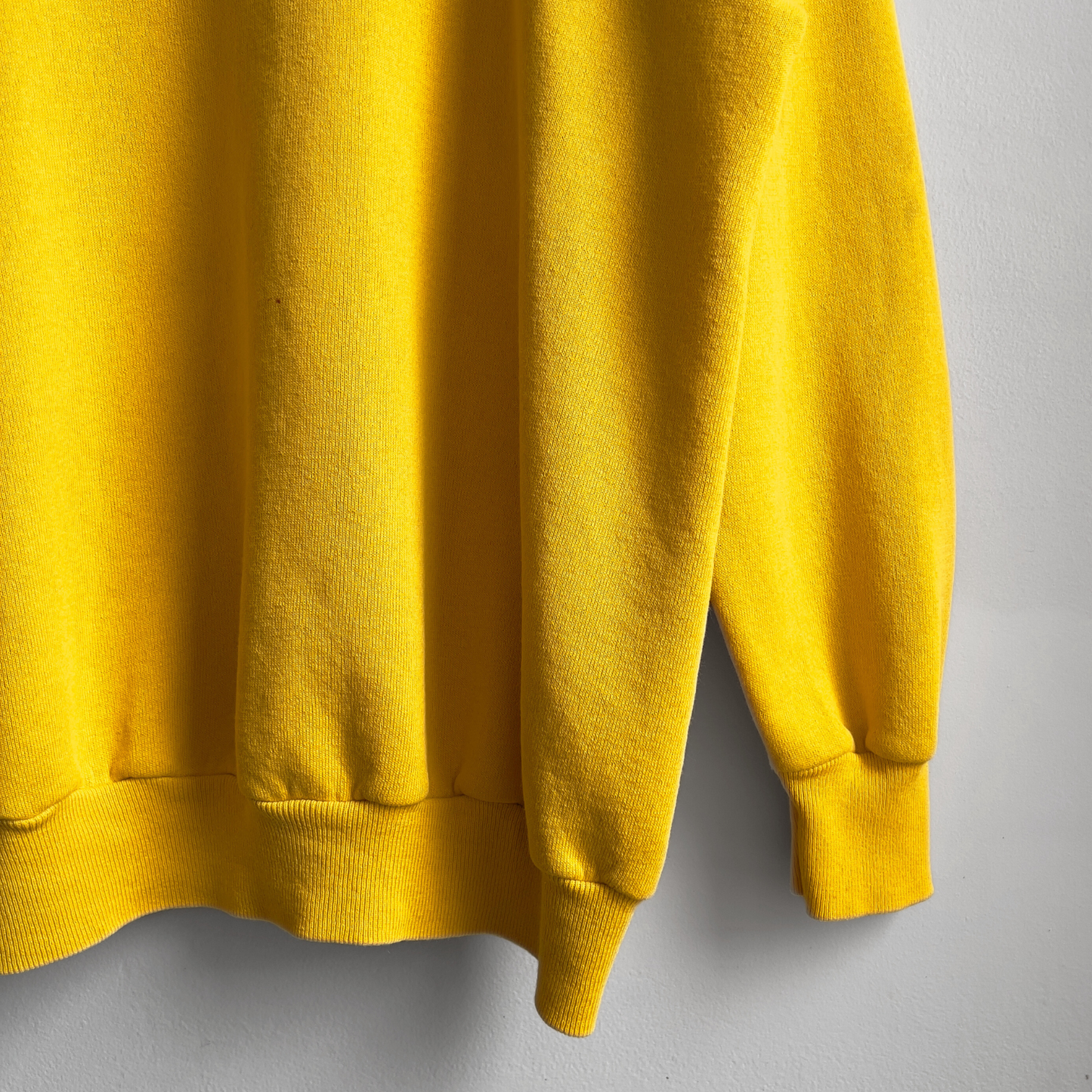 Vintage 1980s Faded Yellow Blank Raglan Sweatshirt  - Shop ThreadCount Vintage Co.