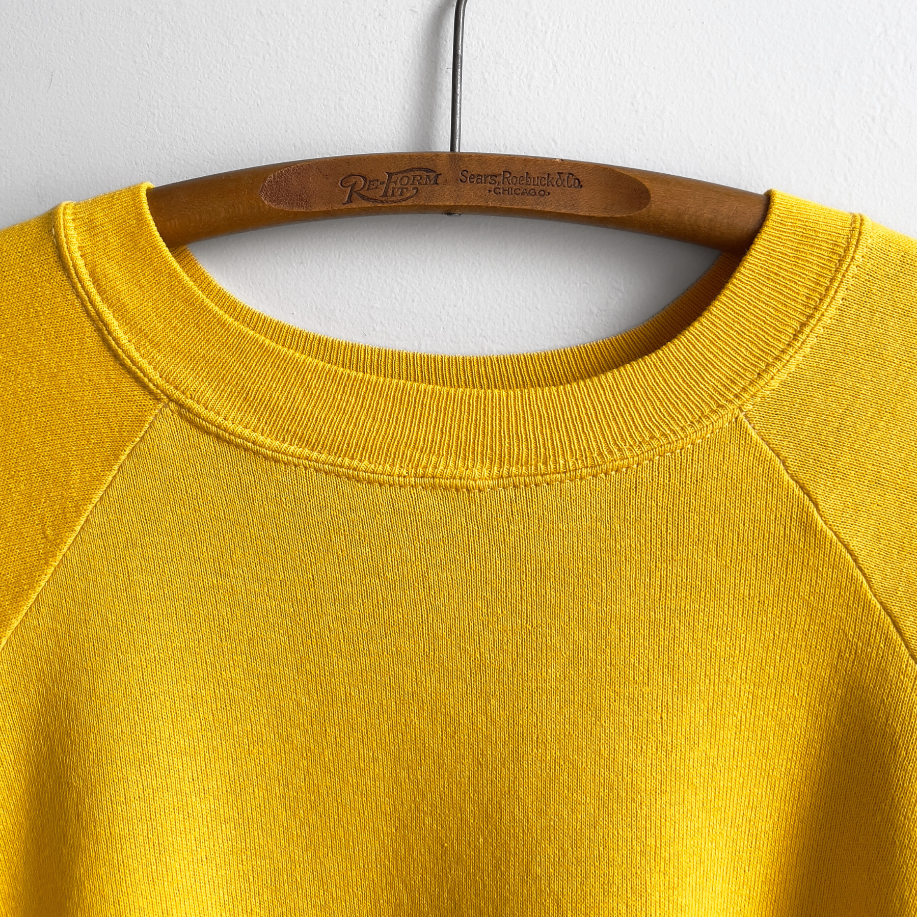 Vintage 1980s Faded Yellow Blank Raglan Sweatshirt  - Shop ThreadCount Vintage Co.