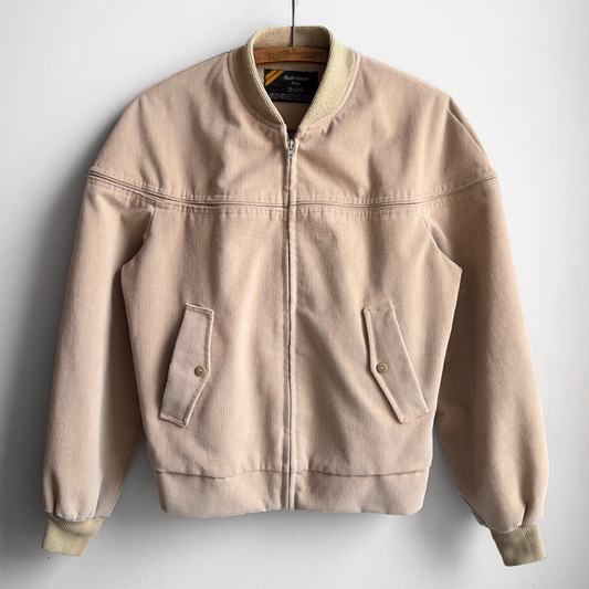 Vintage 1970s Tan Corduroy Derby Bomber Jacket  - Shop ThreadCount Vintage Co.