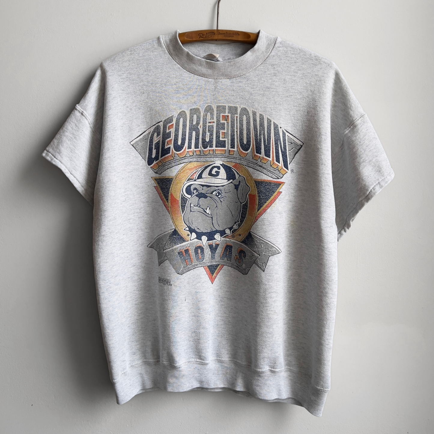 Vintage 1990s Georgetown University Hoyas NCAA Short Sleeve Sweatshirt  - Shop ThreadCount Vintage Co.