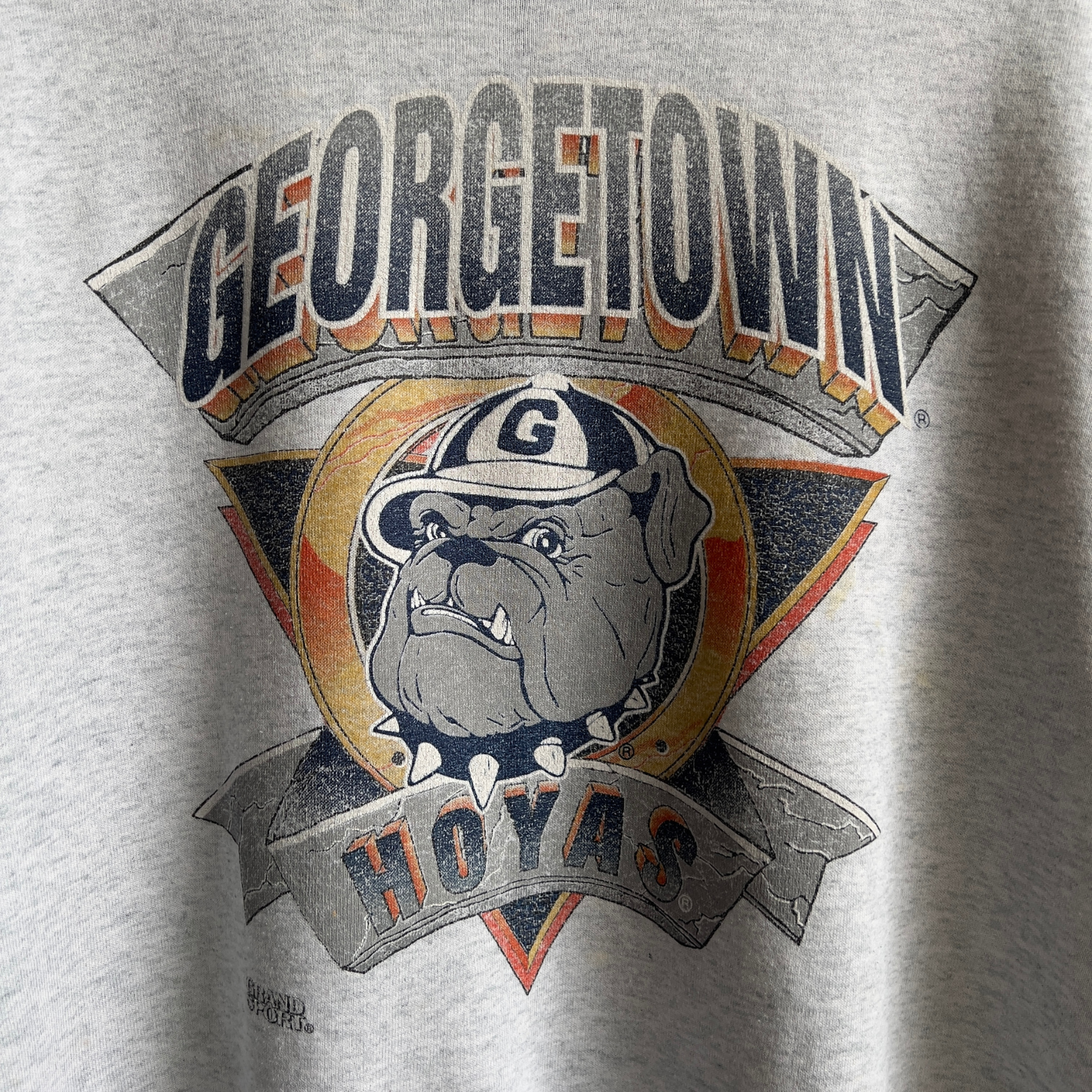 Vintage 1990s Georgetown University Hoyas NCAA Short Sleeve Sweatshirt  - Shop ThreadCount Vintage Co.