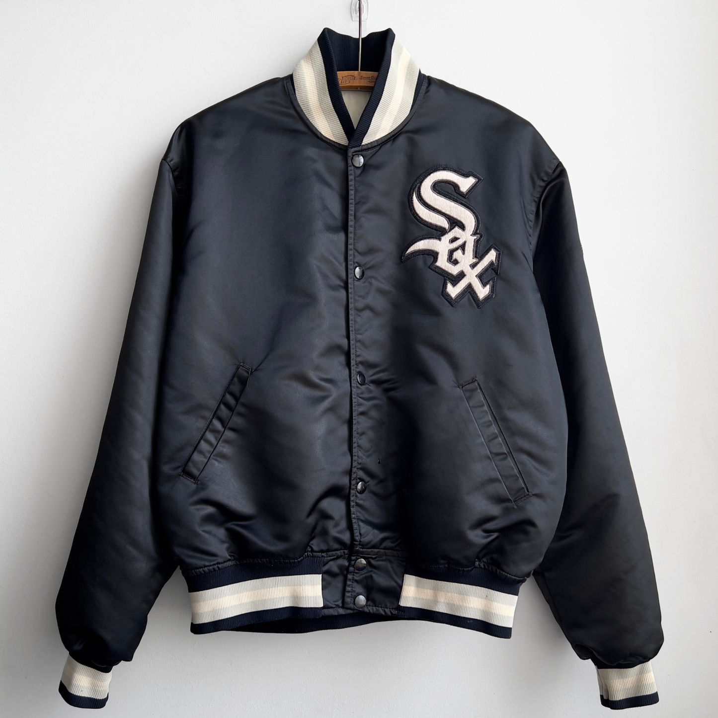 Vintage 1990s Chicago White Sox Starter Black Bomber Jacket  - Shop ThreadCount Vintage Co.