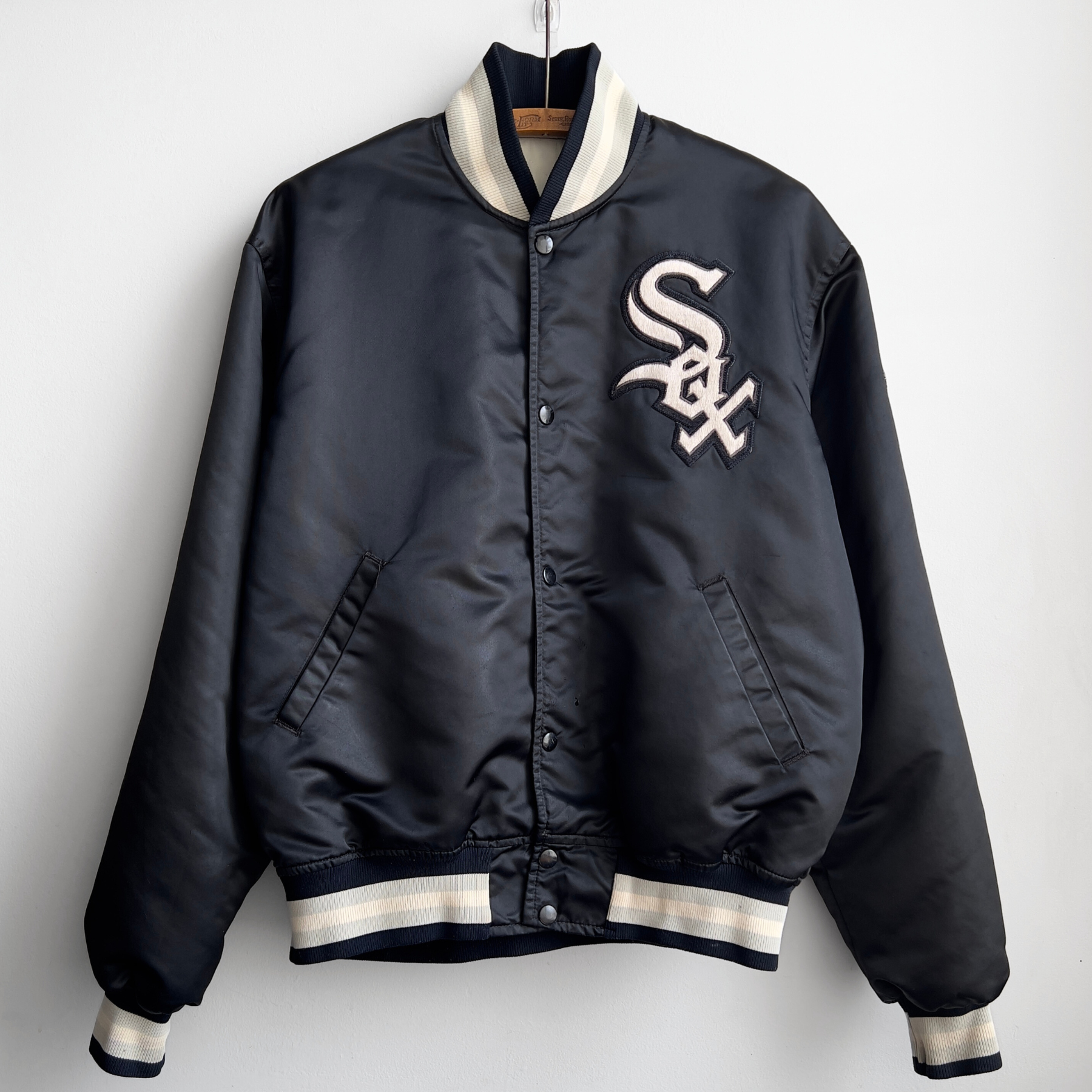 Vintage 1990s Chicago White Sox Starter Black Bomber Jacket  - Shop ThreadCount Vintage Co.