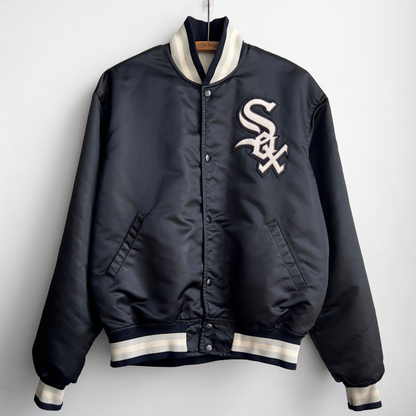 1990s Chicago White Sox Black Satin Bomber Jacket  - Shop ThreadCount Vintage Co.