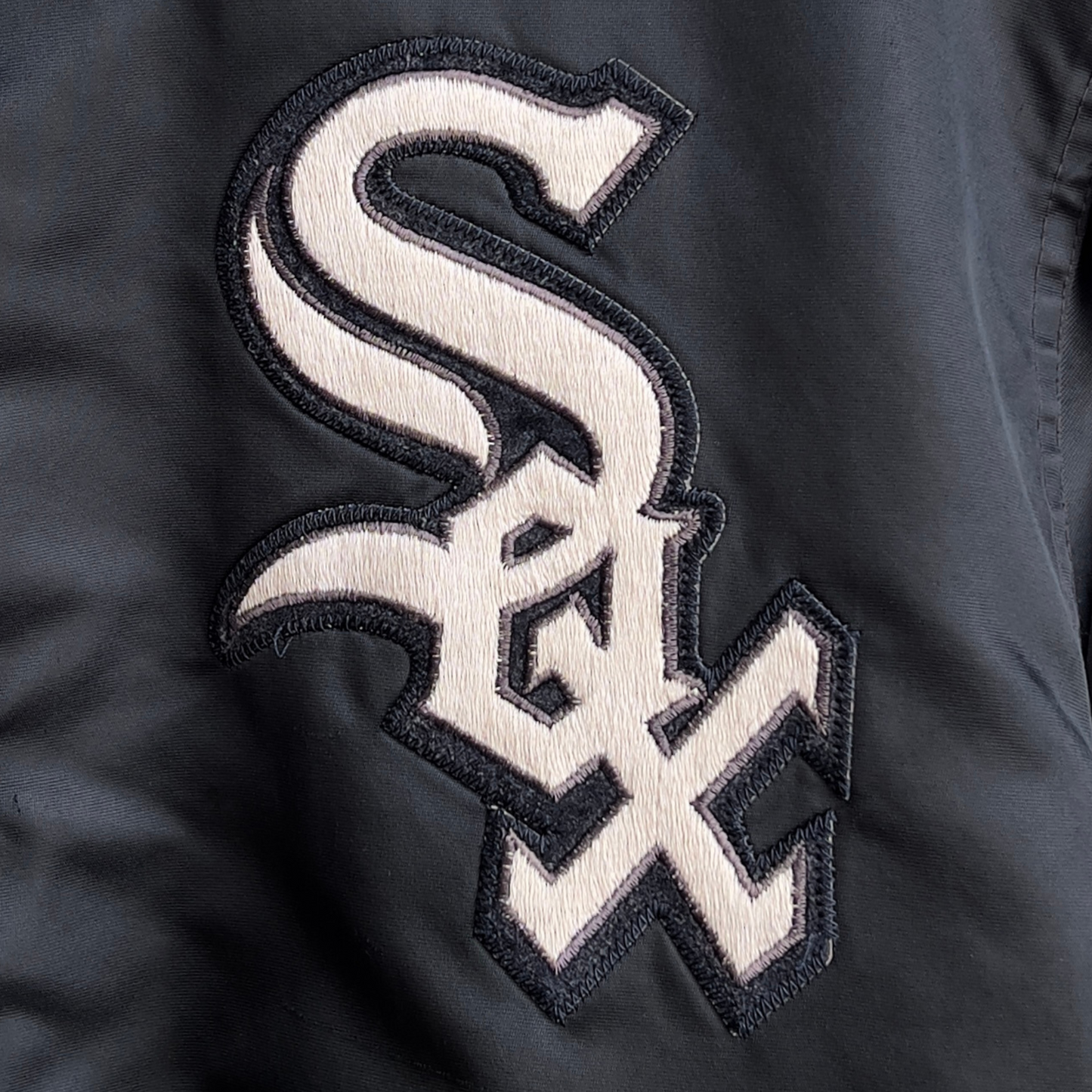 Vintage 1990s Chicago White Sox Starter Black Bomber Jacket  - Shop ThreadCount Vintage Co.