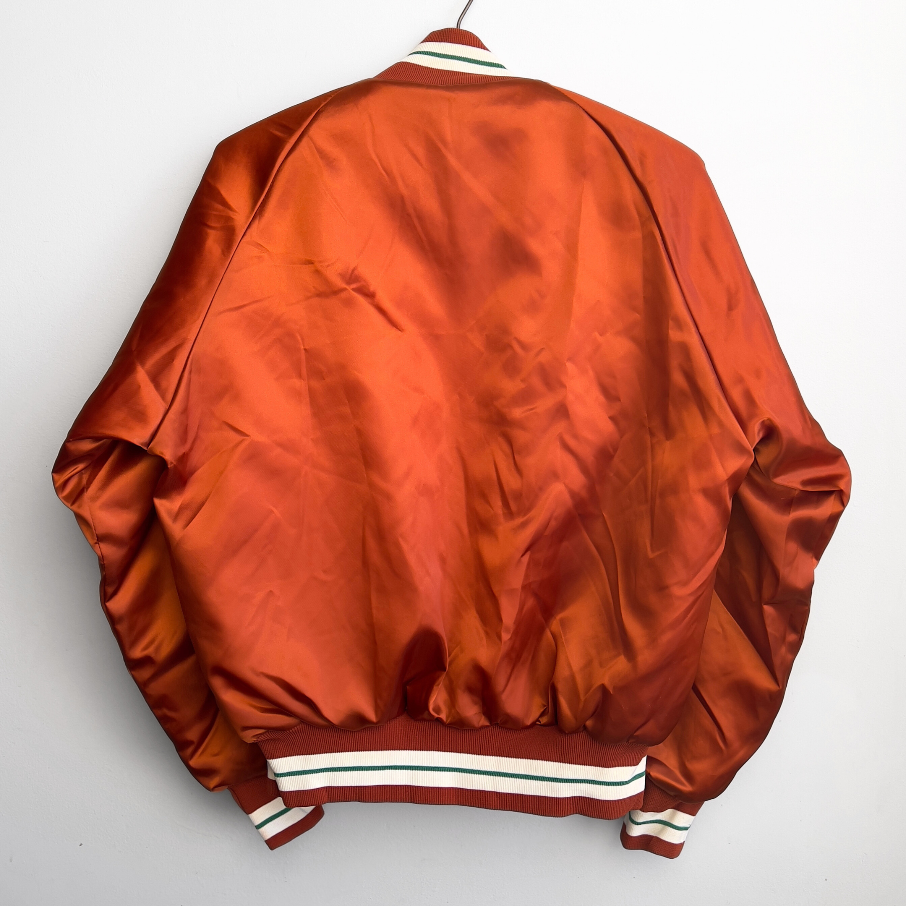 Vintage 1980s Orange Asgrow Seed Orange Bomber Jacket  - Shop ThreadCount Vintage Co.