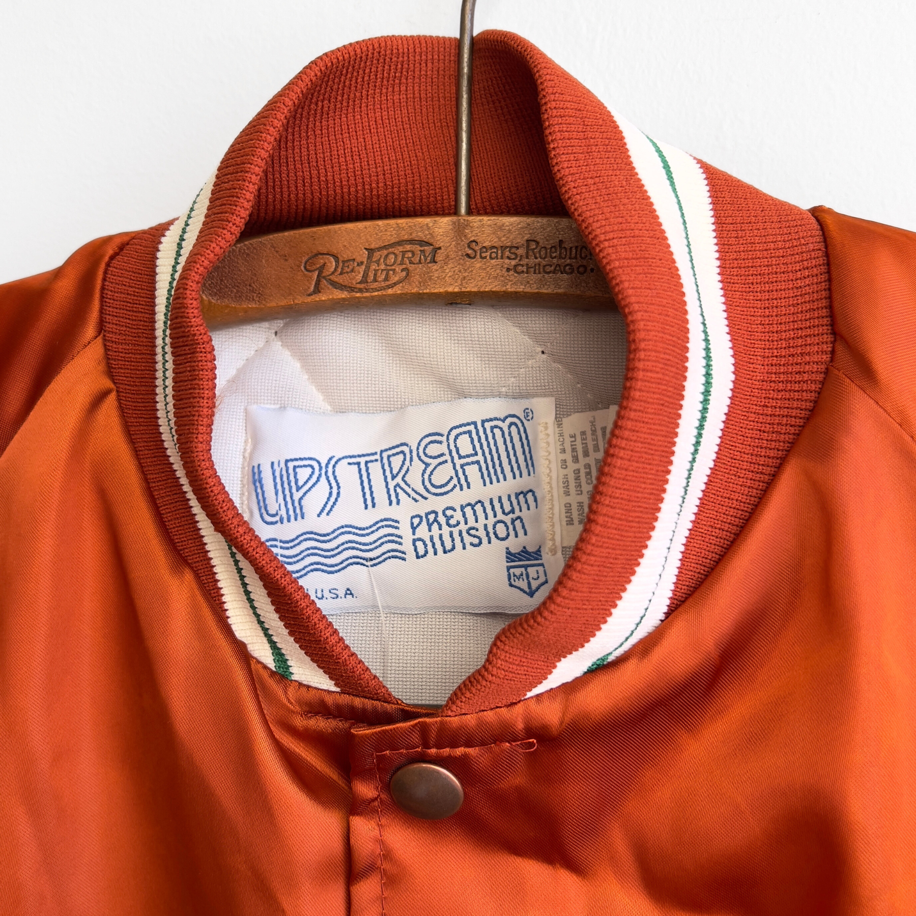 Vintage 1980s Orange Asgrow Seed Orange Bomber Jacket  - Shop ThreadCount Vintage Co.