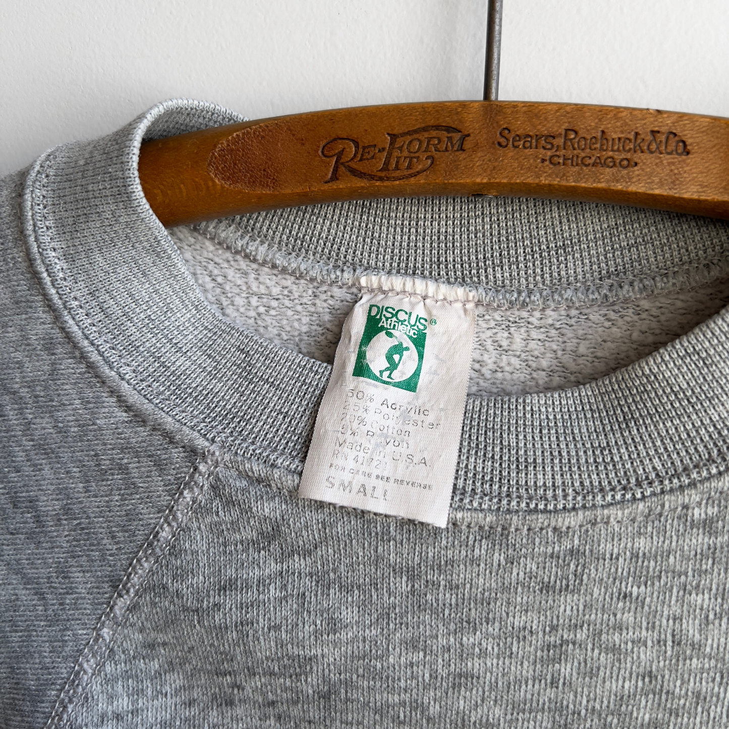 Vintage 1980s Hockey Embroidery Grey Raglan Sweatshirt  - Shop ThreadCount Vintage Co.