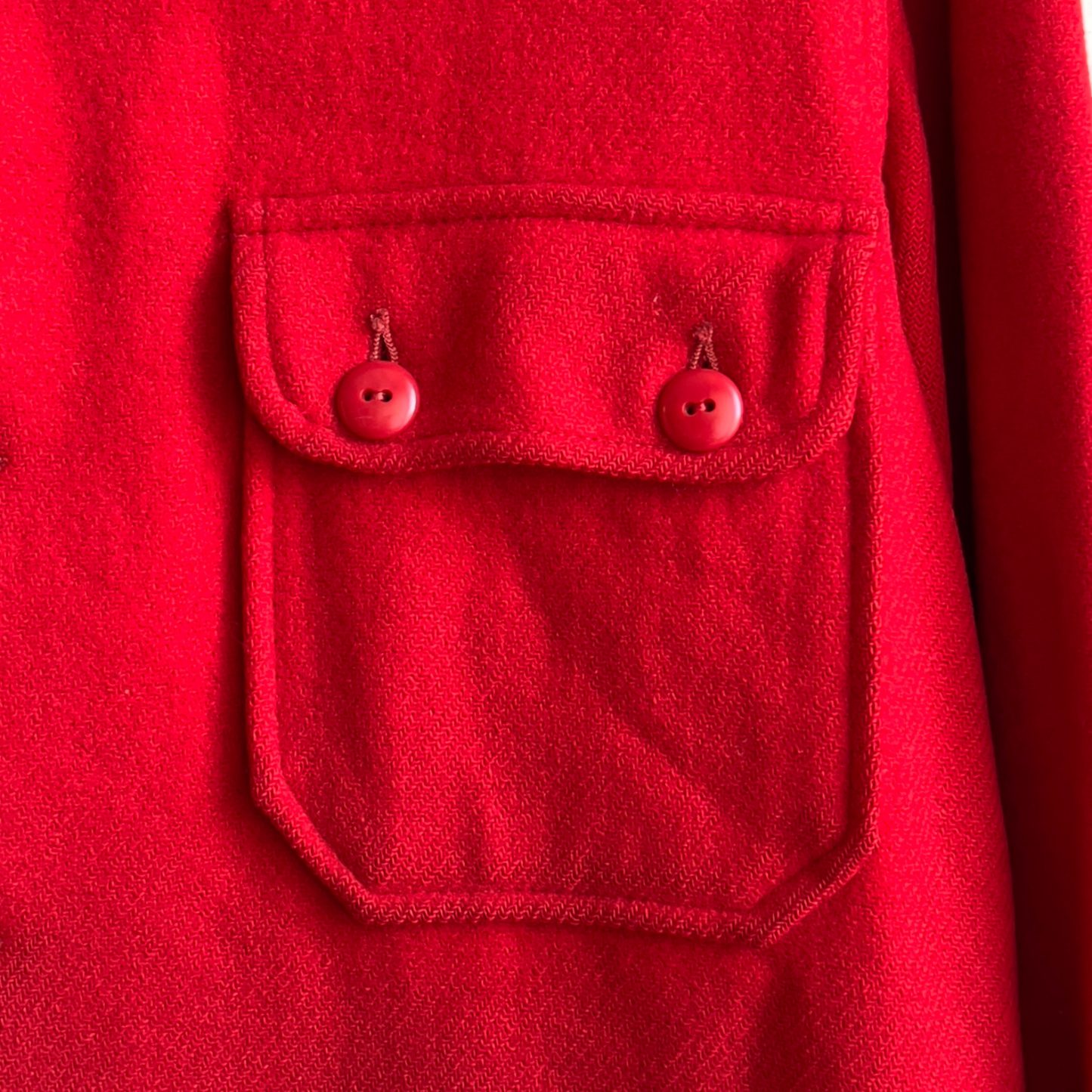 Vintage 1960s Red Wool Heavy Hunting Shirt Jacket  - Shop ThreadCount Vintage Co.