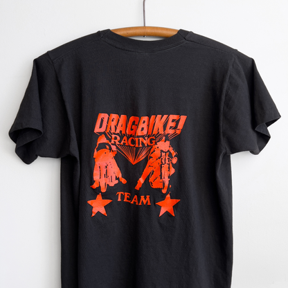 1970s Dragbike Racing Team Cotton Pocket Tee  - Shop ThreadCount Vintage Co.