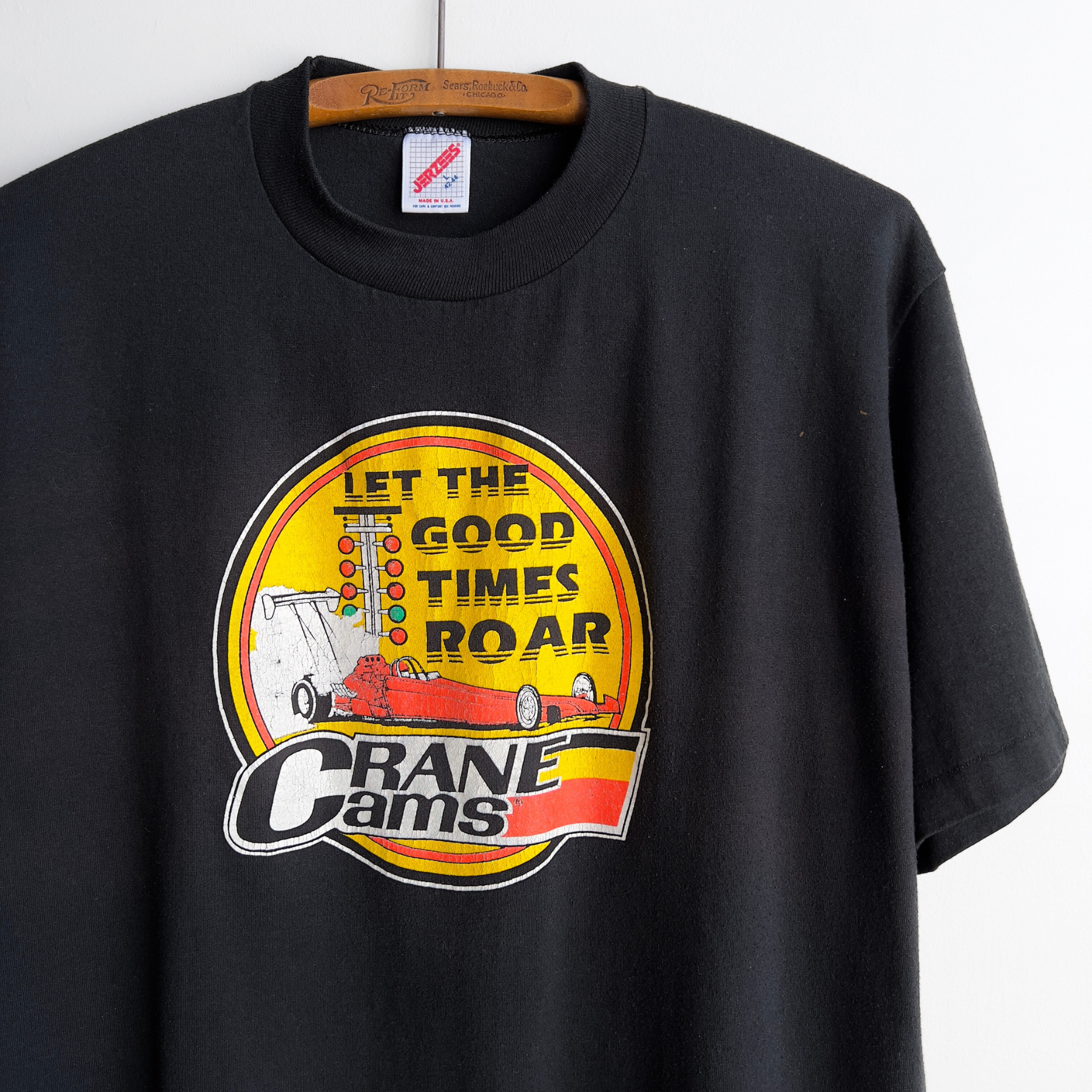 Vintage 1990s Crane Cams Drag Racing Black Graphic Tee  - Shop ThreadCount Vintage Co.