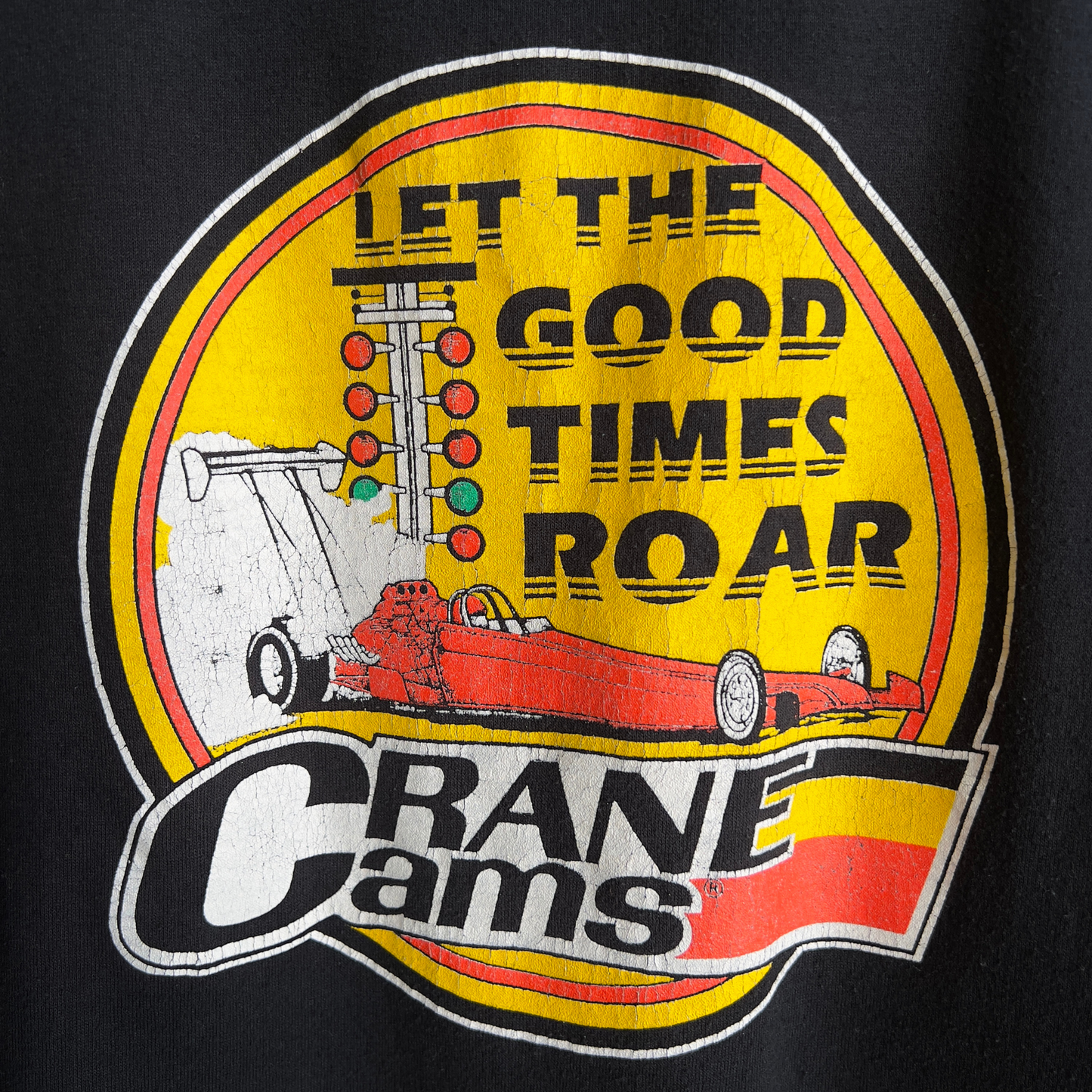 Vintage 1990s Crane Cams Drag Racing Black Graphic Tee  - Shop ThreadCount Vintage Co.