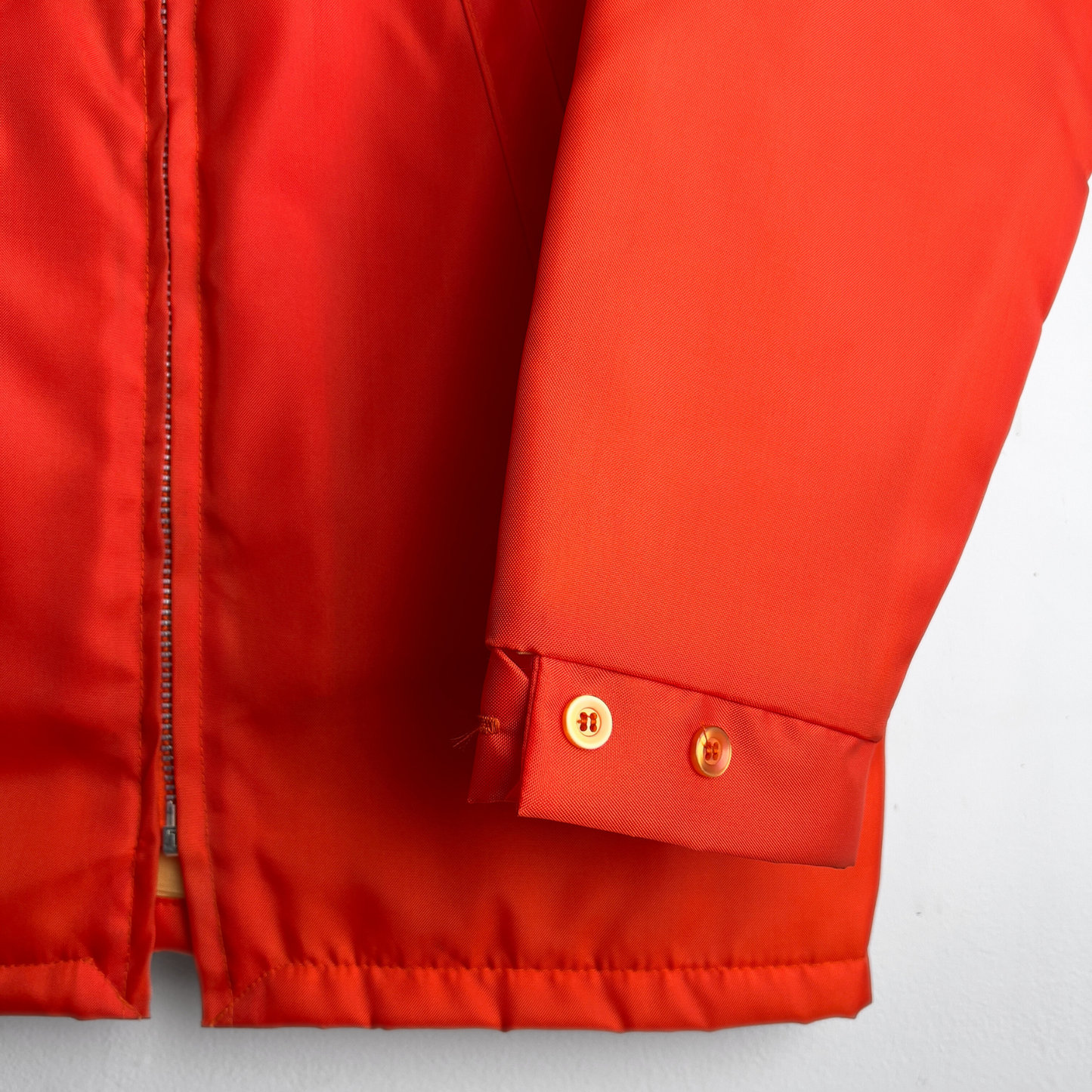 Vintage 1970s Orange Bison Patch Quilted Light Jacket  - Shop ThreadCount Vintage Co.