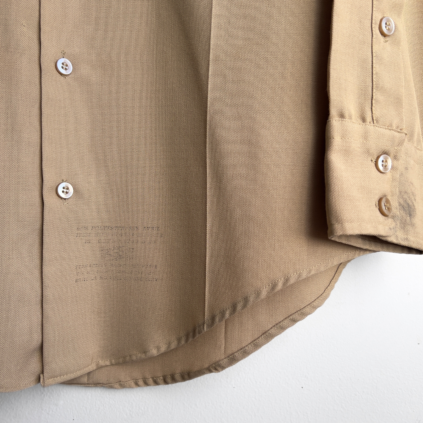 Vintage 1980s U.S. Military Tan Button Up Uniform Dress Shirt  - Shop ThreadCount Vintage Co.