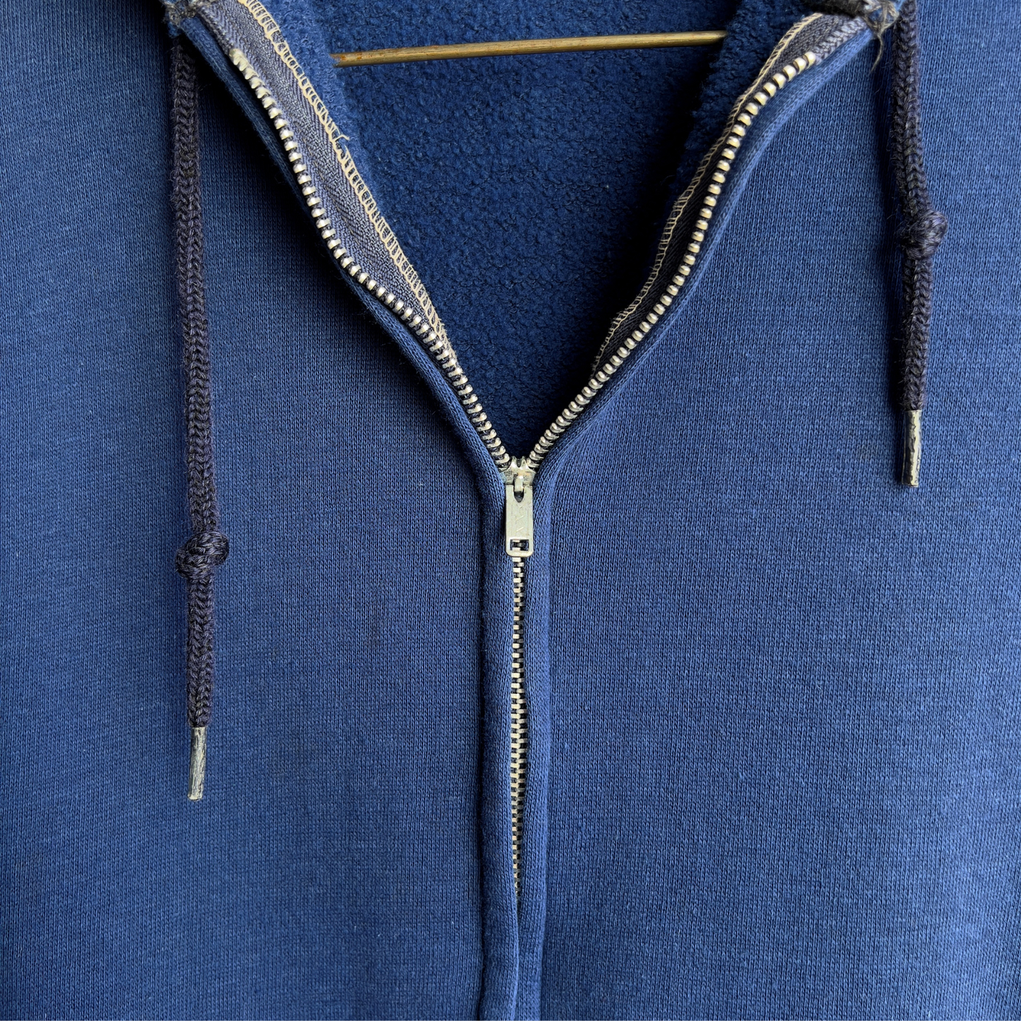 Vintage 1970s Navy Blue Blank Zip Up Hoodie  - Shop ThreadCount Vintage Co.