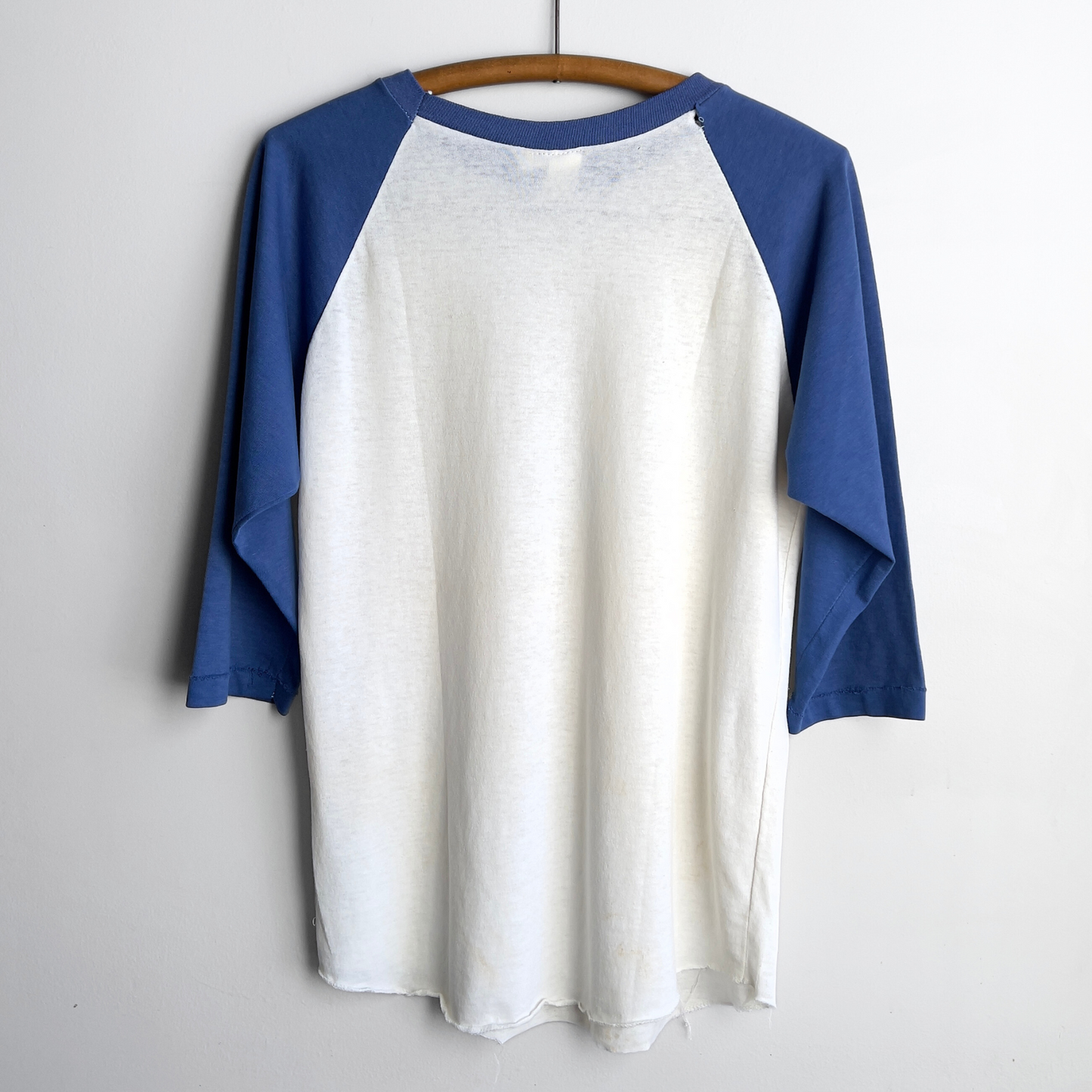 Vintage 1980s Blue & White Raglan Baseball Tee  - Shop ThreadCount Vintage Co.