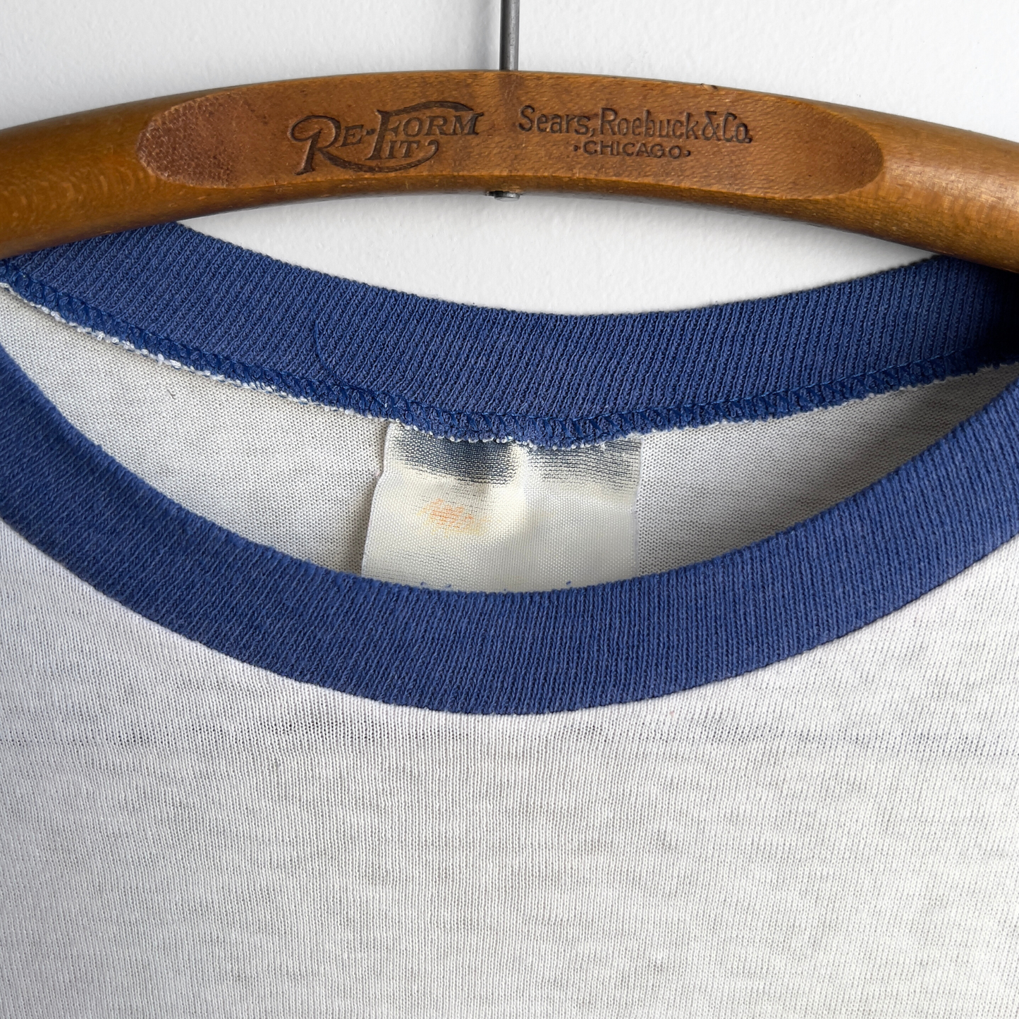 Vintage 1980s Blue & White Raglan Baseball Tee  - Shop ThreadCount Vintage Co.