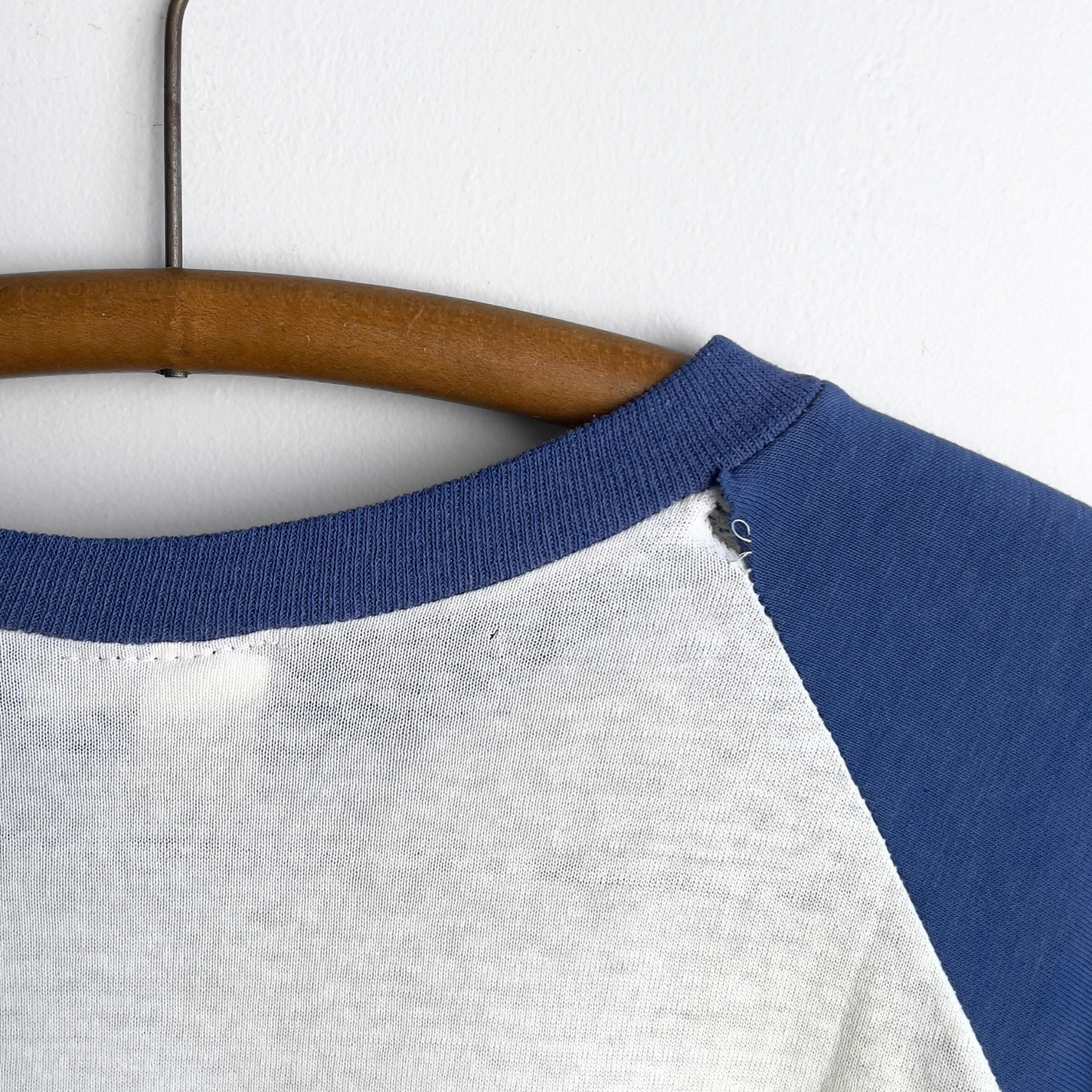 Vintage 1980s Blue & White Raglan Baseball Tee  - Shop ThreadCount Vintage Co.