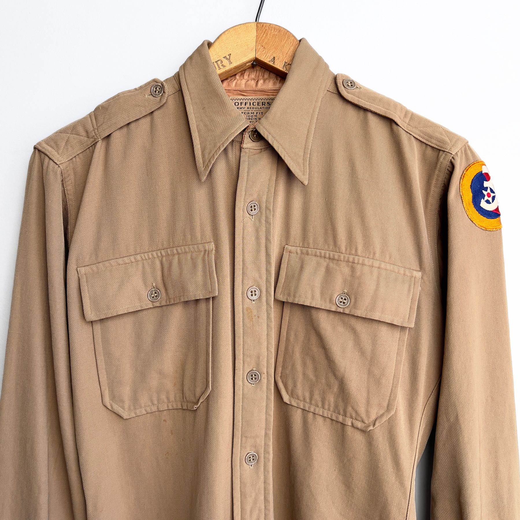 Vintage 1940s U.S. Army 3rd Air Force Officers Regulation Shirt  - Shop ThreadCount Vintage Co.