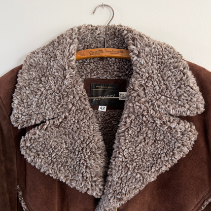 1970s Dark Brown Split Cowhide Leather Coat  - Shop ThreadCount Vintage Co.