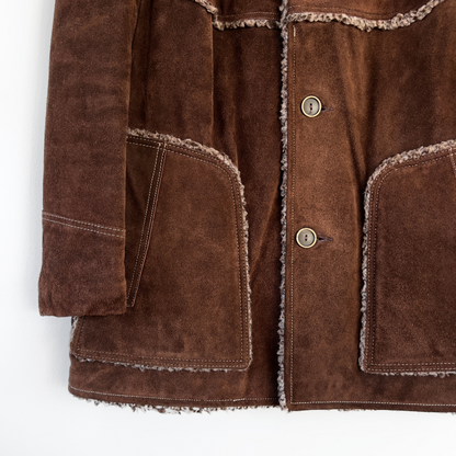 1970s Dark Brown Split Cowhide Leather Coat  - Shop ThreadCount Vintage Co.