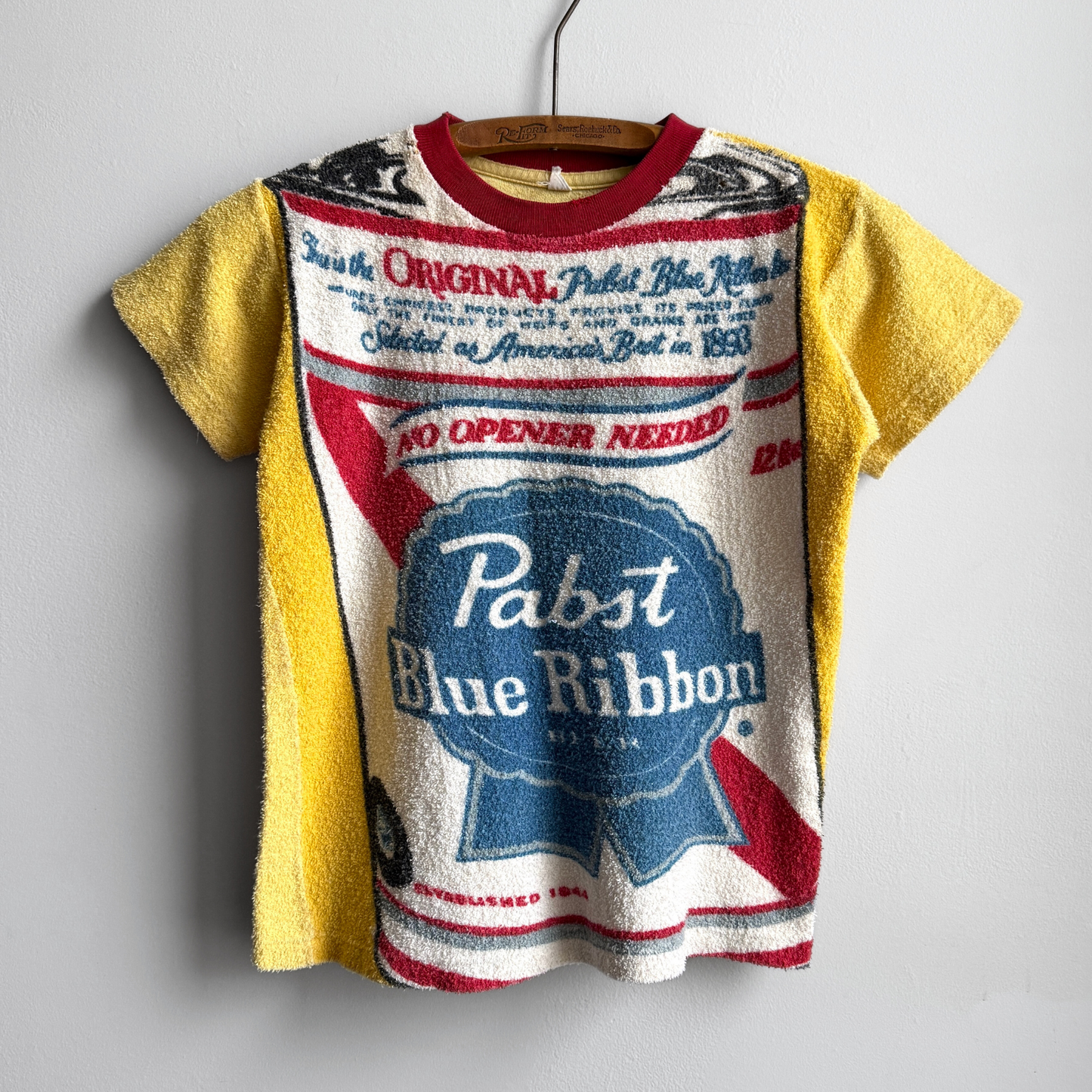 Vintage 1960s Pabst Blue Ribbon Beer Terry Cloth Tee  - Shop ThreadCount Vintage Co.