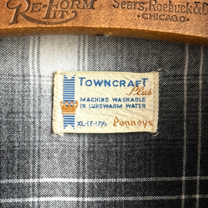 1950s Towncraft Shadow Plaid Rayon Shirt  - Shop ThreadCount Vintage Co.