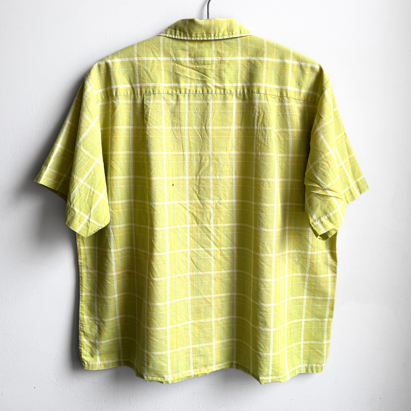 Vintage 1960s Light Green Distressed Short Sleeve Shirt  - Shop ThreadCount Vintage Co.