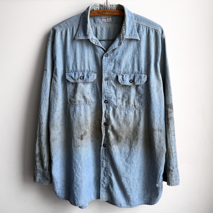 1950s Hercules Rough Shod Chambray Shirt  - Shop ThreadCount Vintage Co.