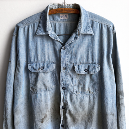 1950s Hercules Rough Shod Chambray Shirt  - Shop ThreadCount Vintage Co.