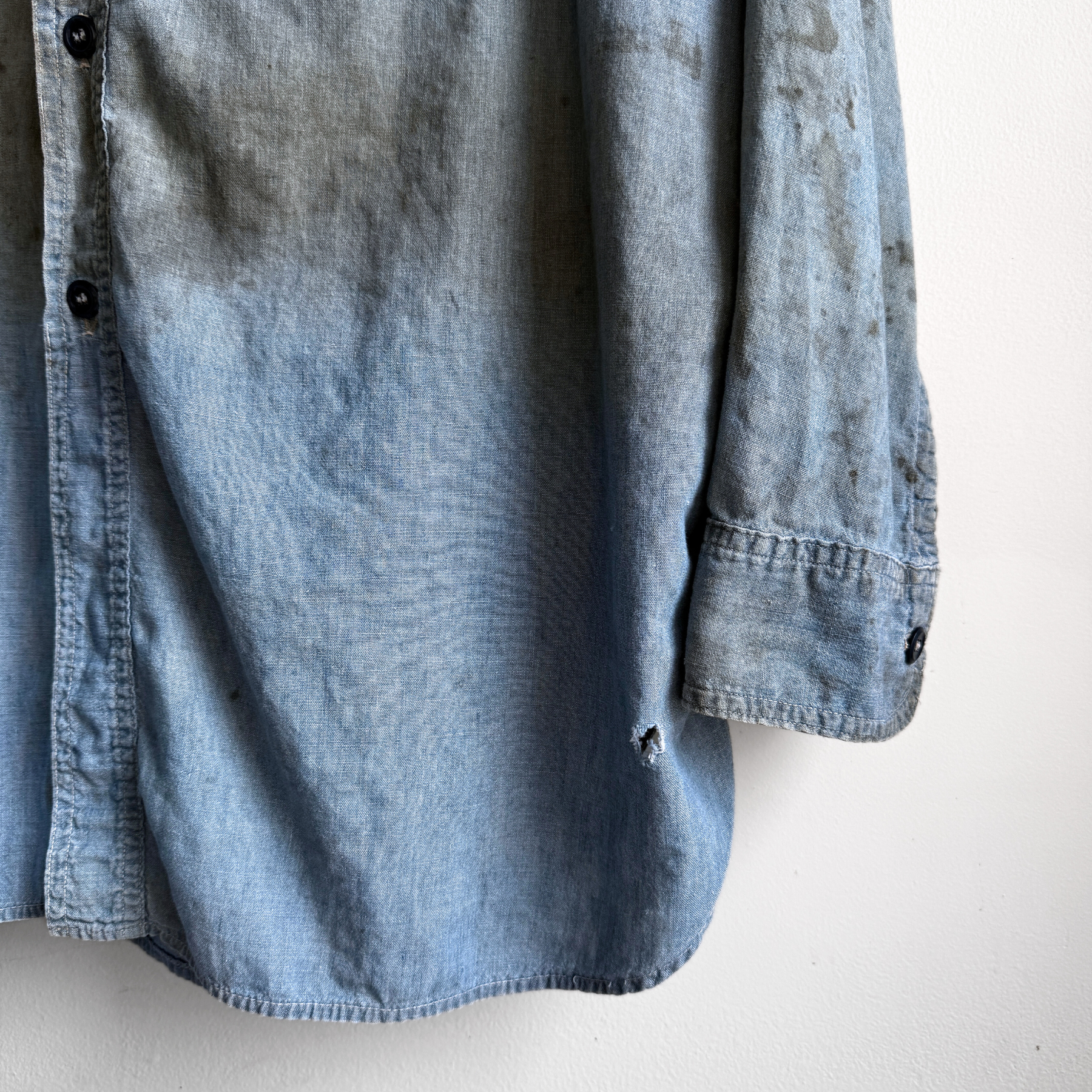 Vintage 1950s Hercules Rough Shod Chambray Work Shirt  - Shop ThreadCount Vintage Co.