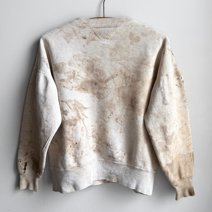 1940s Penney's Double V Distressed White Sweatshirt  - Shop ThreadCount Vintage Co.