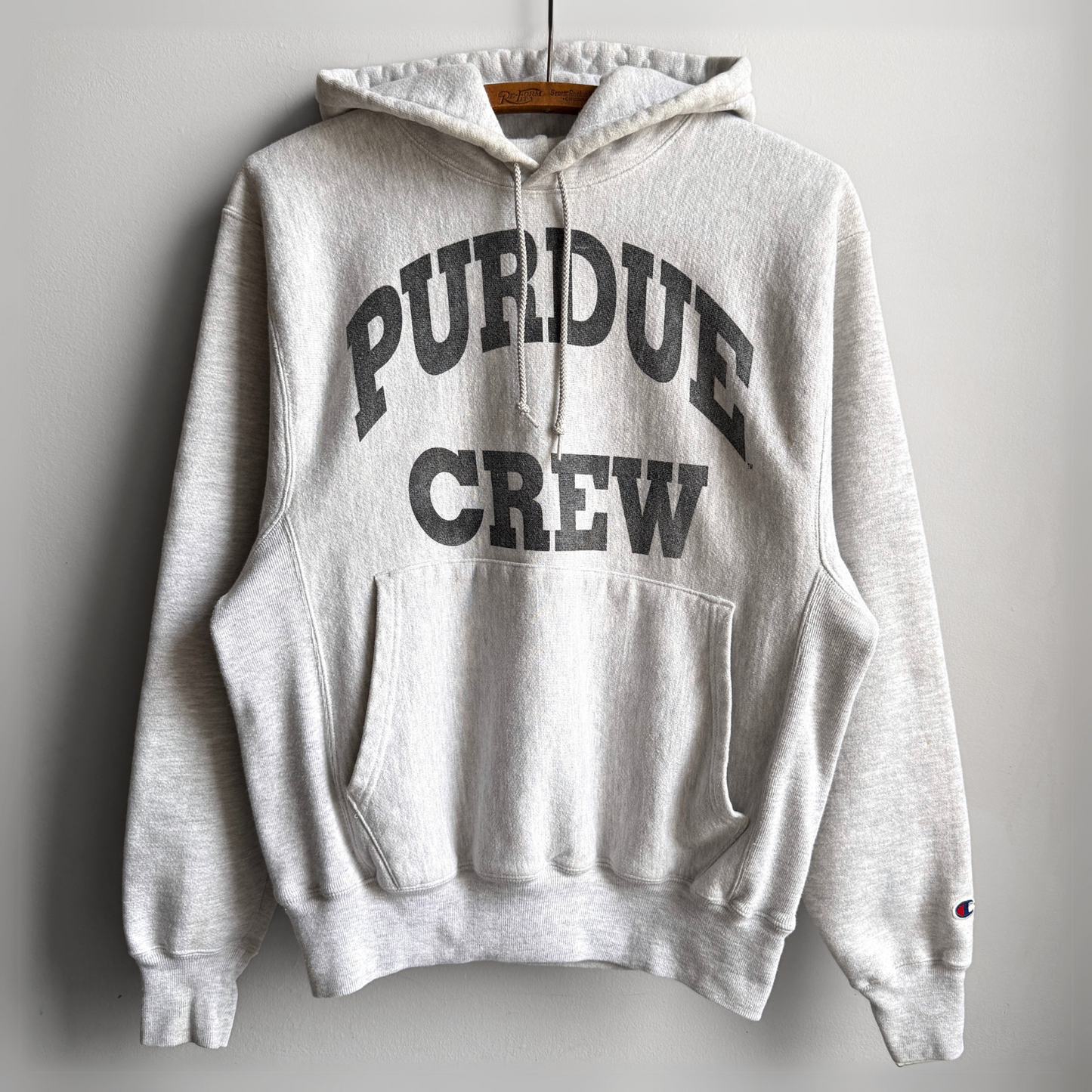 Vintage 1990s Purdue Crew Grey Reverse Weave Hoodie  - Shop ThreadCount Vintage Co.