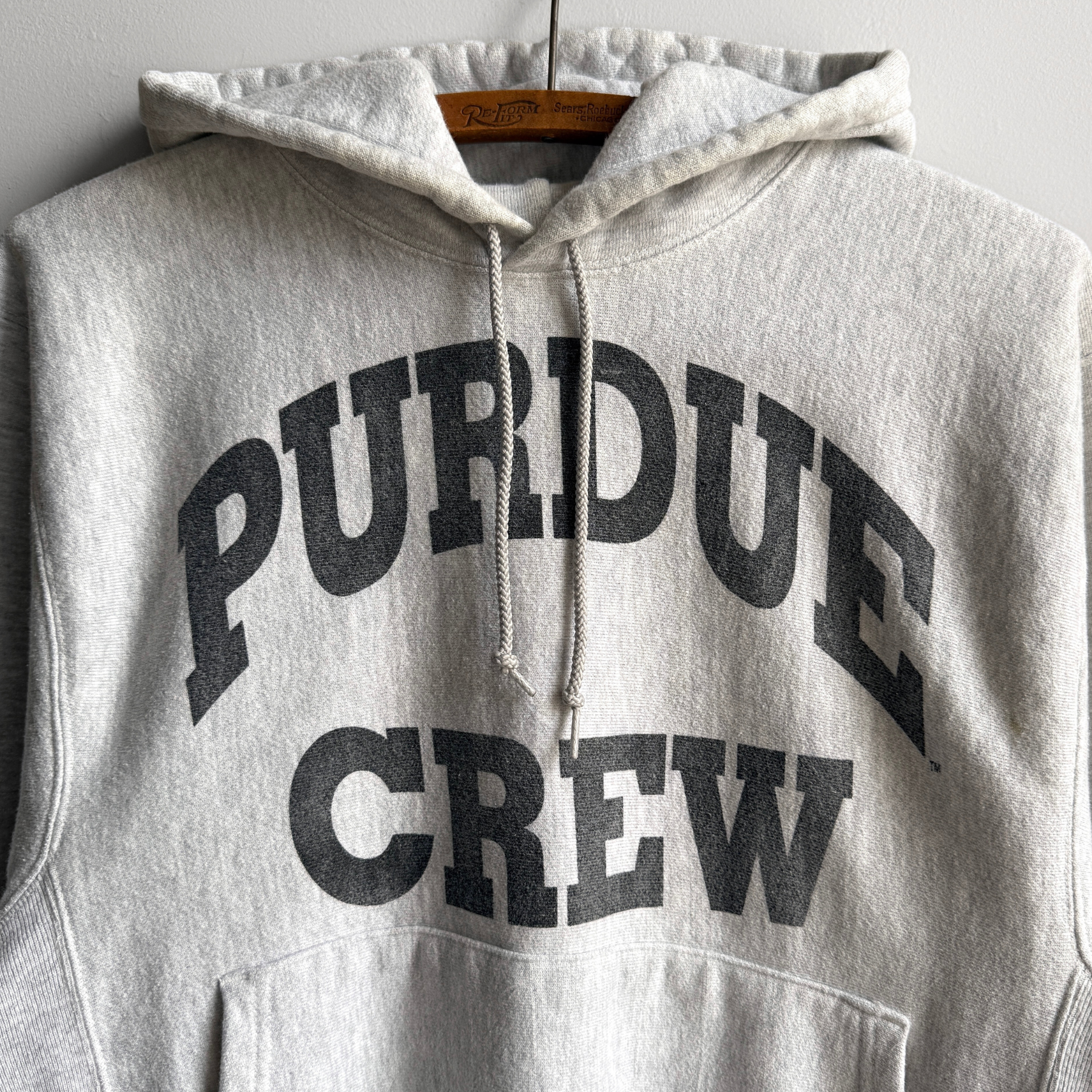 Vintage 1990s Purdue Crew Grey Reverse Weave Hoodie  - Shop ThreadCount Vintage Co.