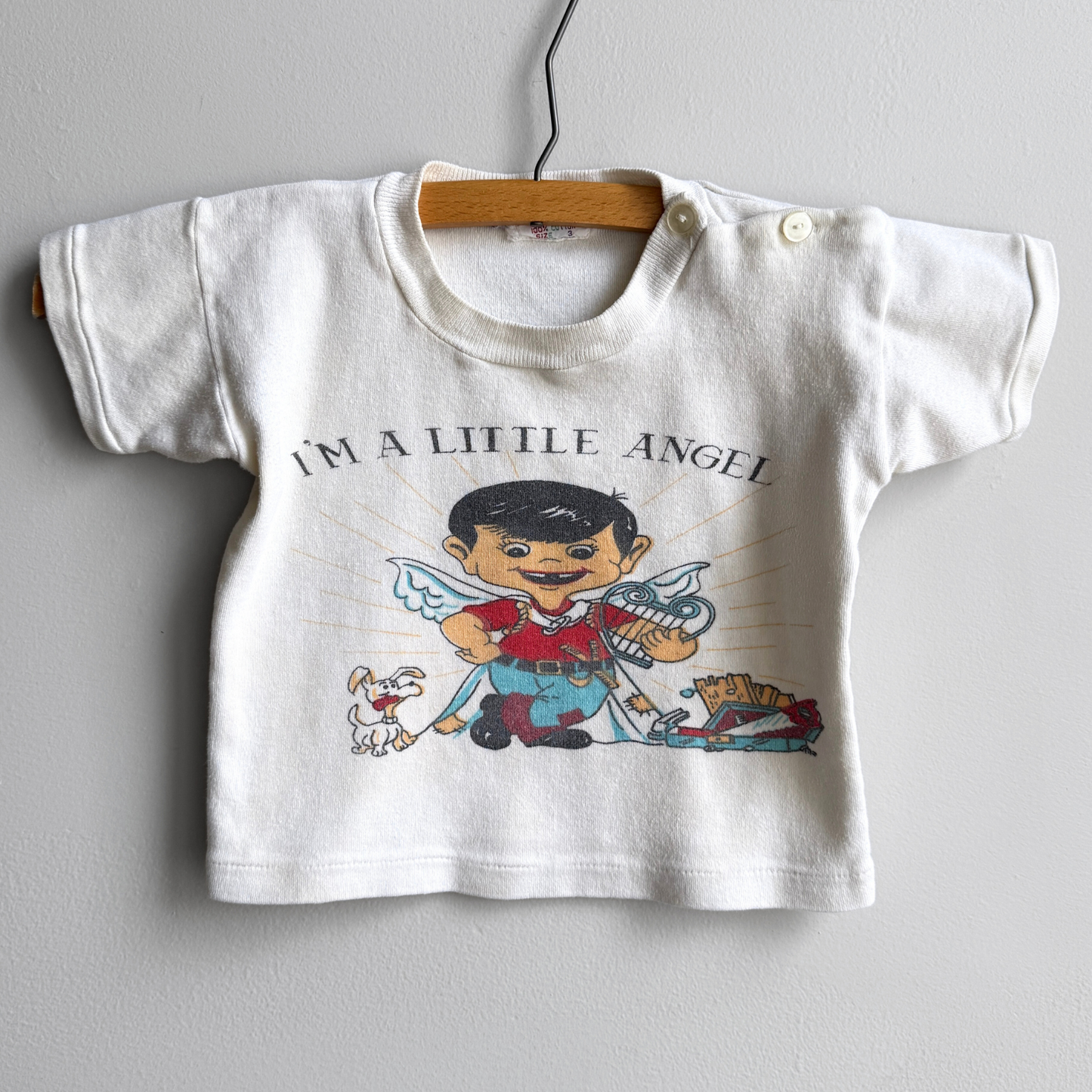 Vintage 1960s I'm A Little Angel Graphic Tee  - Shop ThreadCount Vintage Co.