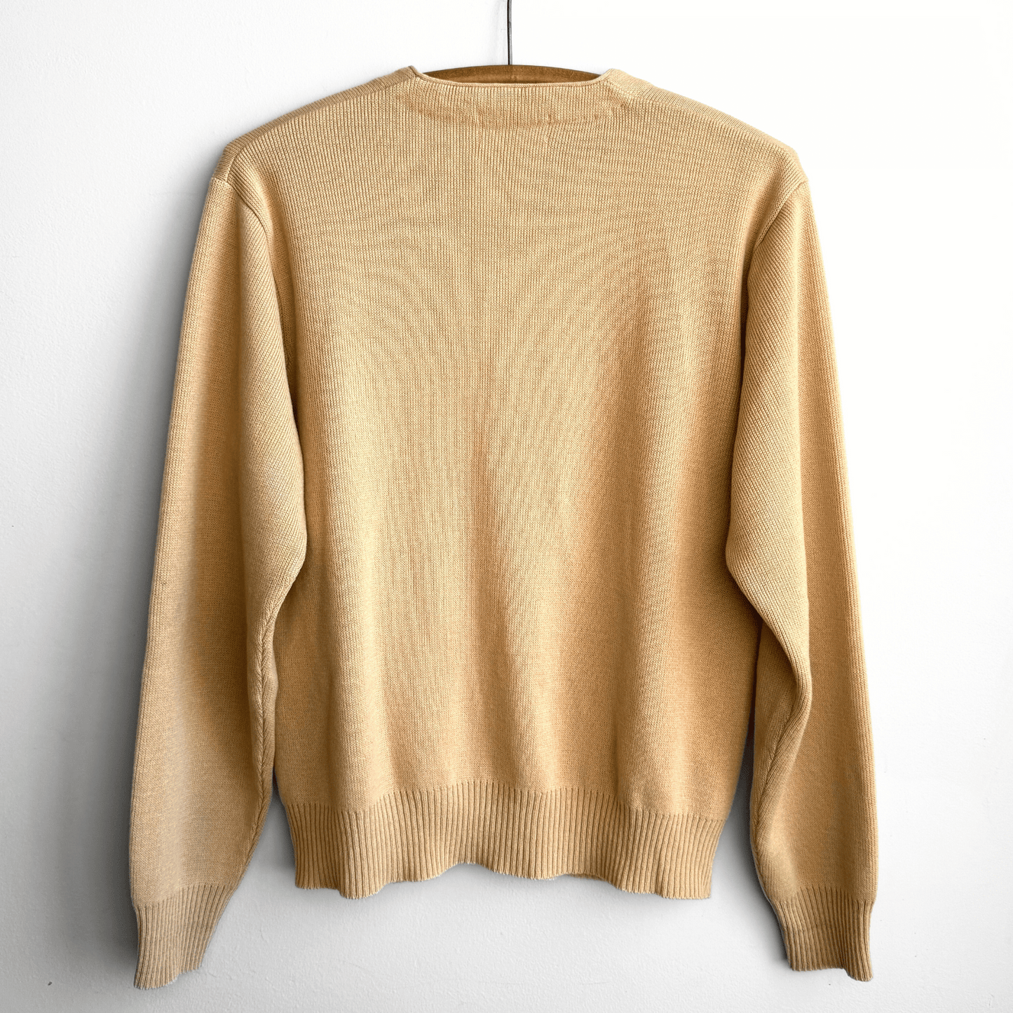 Vintage 1980s Light Tan Acrylic Knit Cardigan  - Shop ThreadCount Vintage Co.